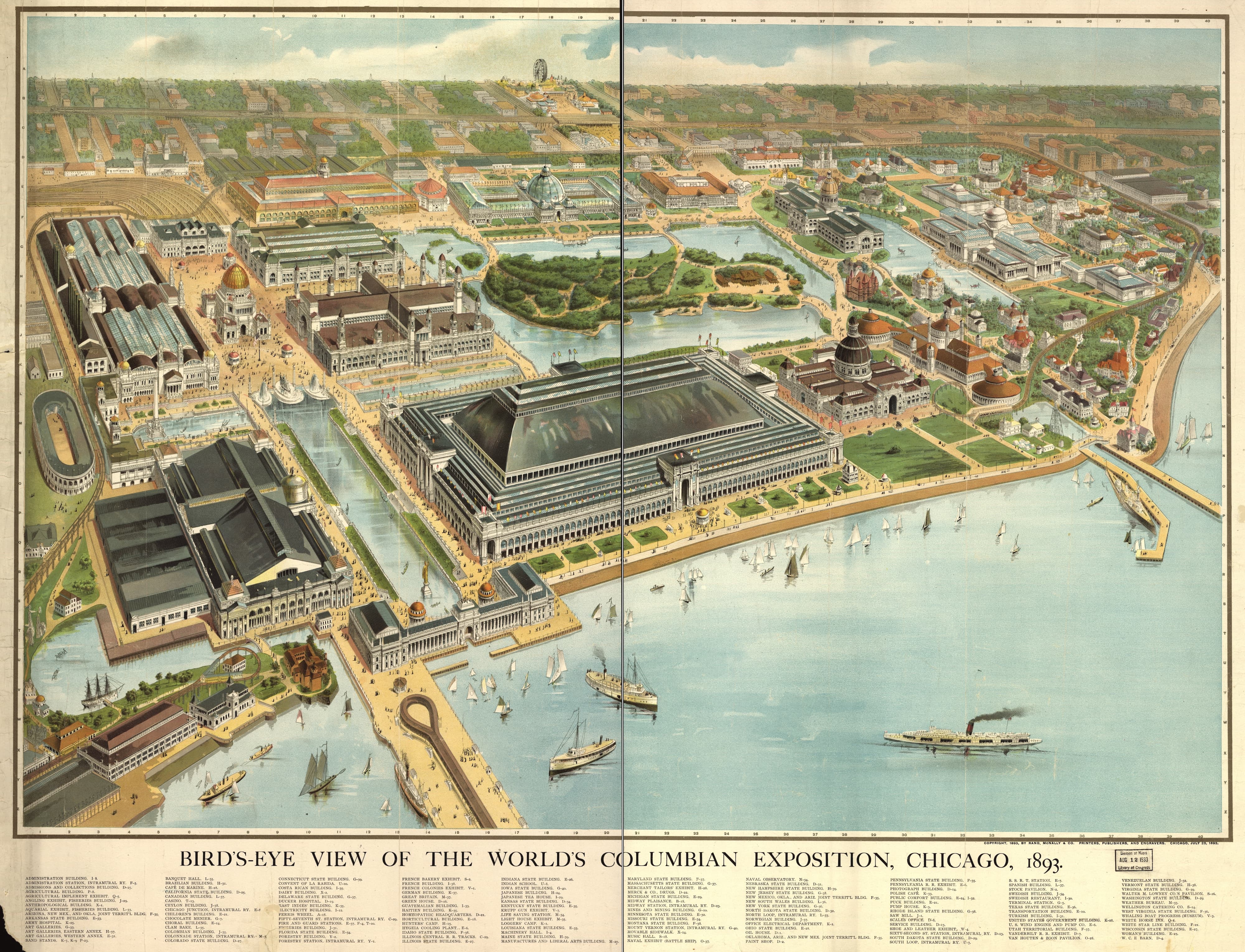 Bird's-Eye View of the World's Columbian Exposition, Chicago, 1893 (1893)