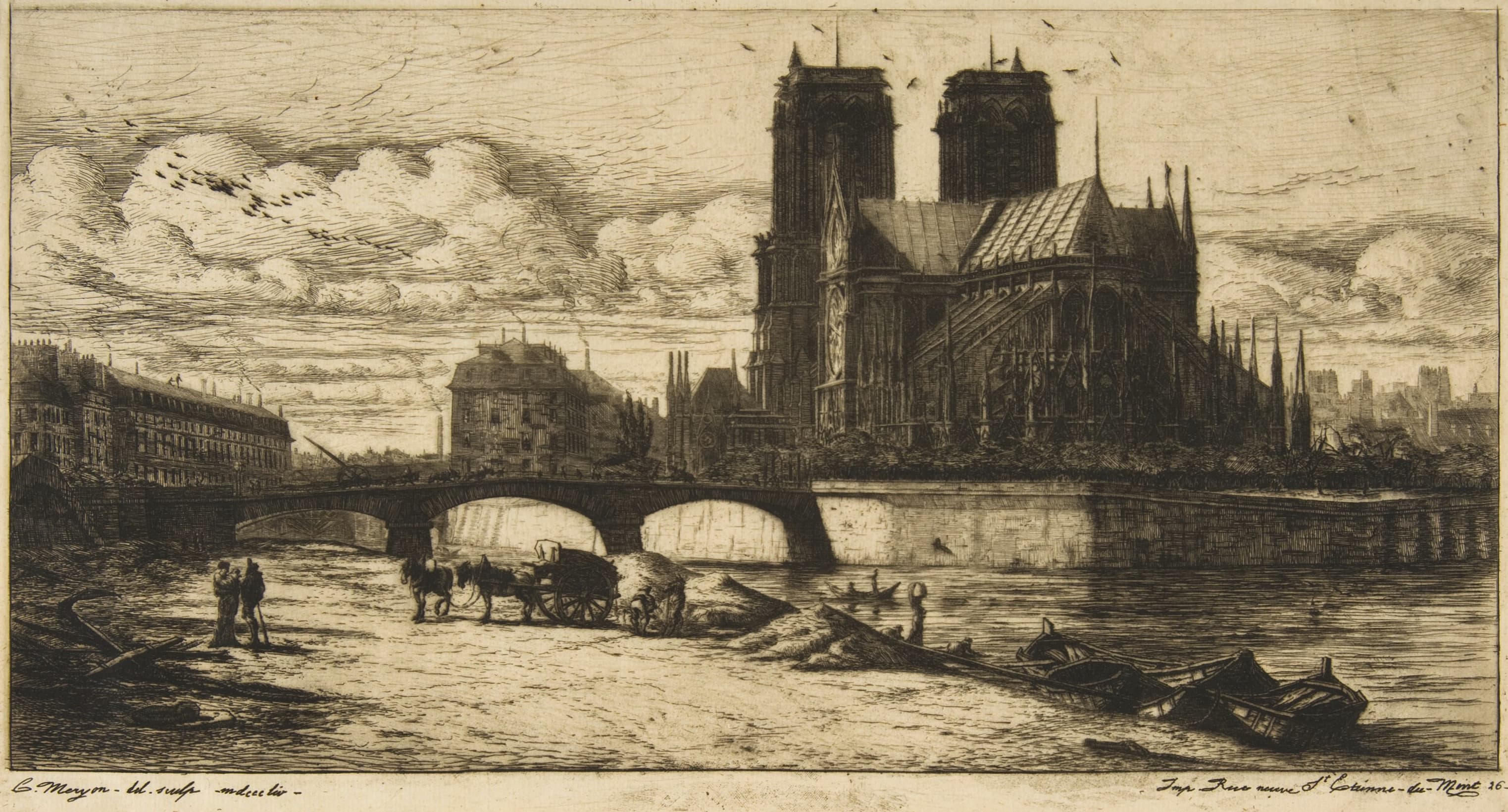 The Apse of Notre-Dame, Paris by Charles Meryon (1854)