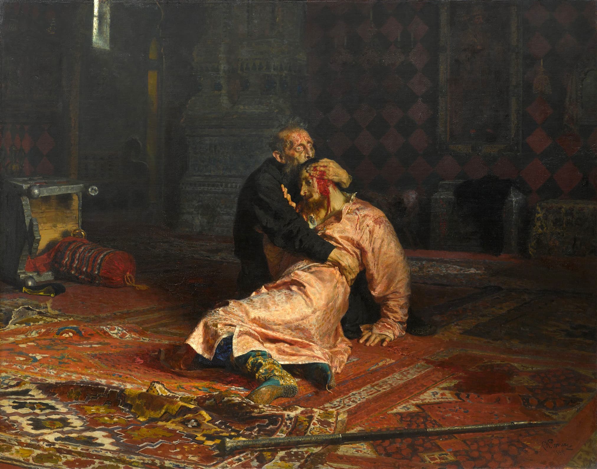 ilya repin ivan the terrible and his son ivan on november 16 1581 (1885)