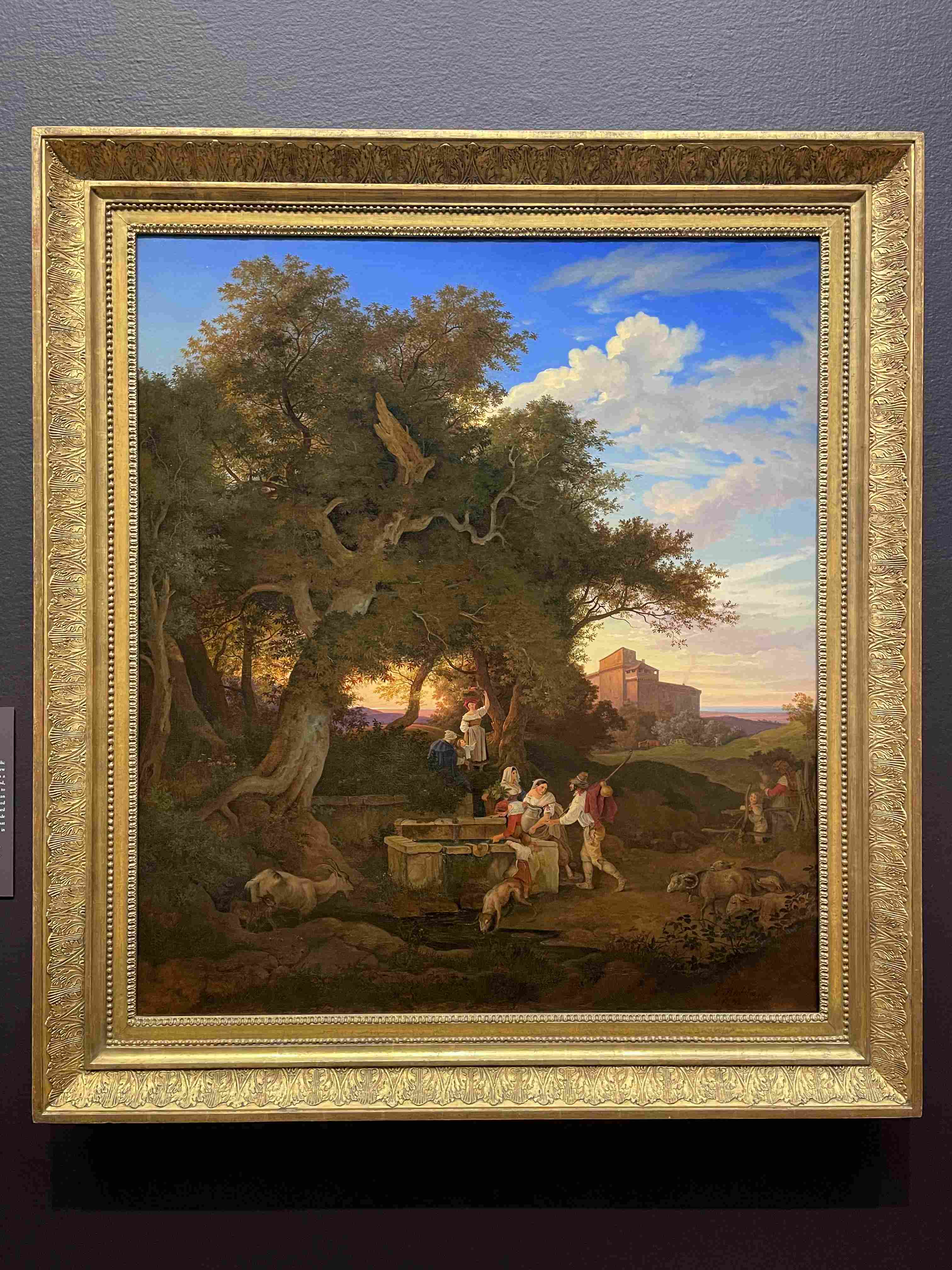 Italian Landscape with Figures at a Fountain by Carl Rottmann (c. 1830)