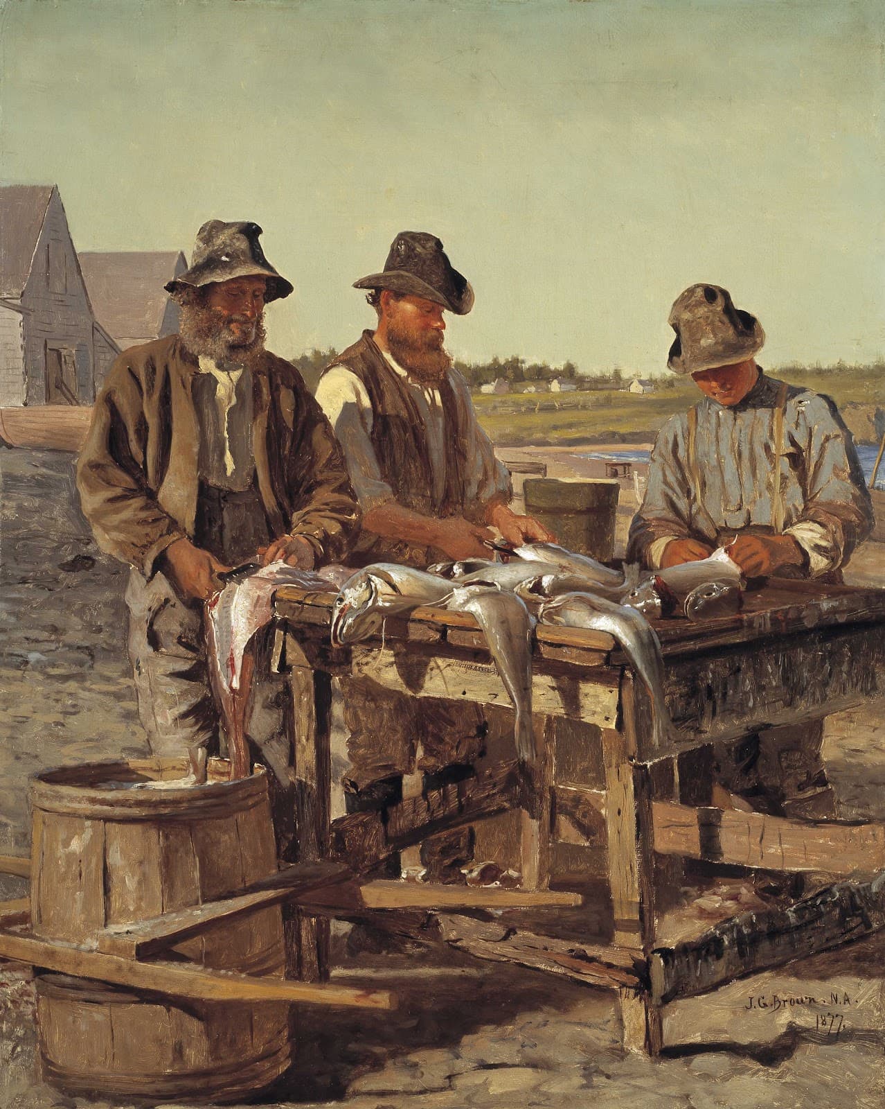 john george brown a fish cleaning station (1877)