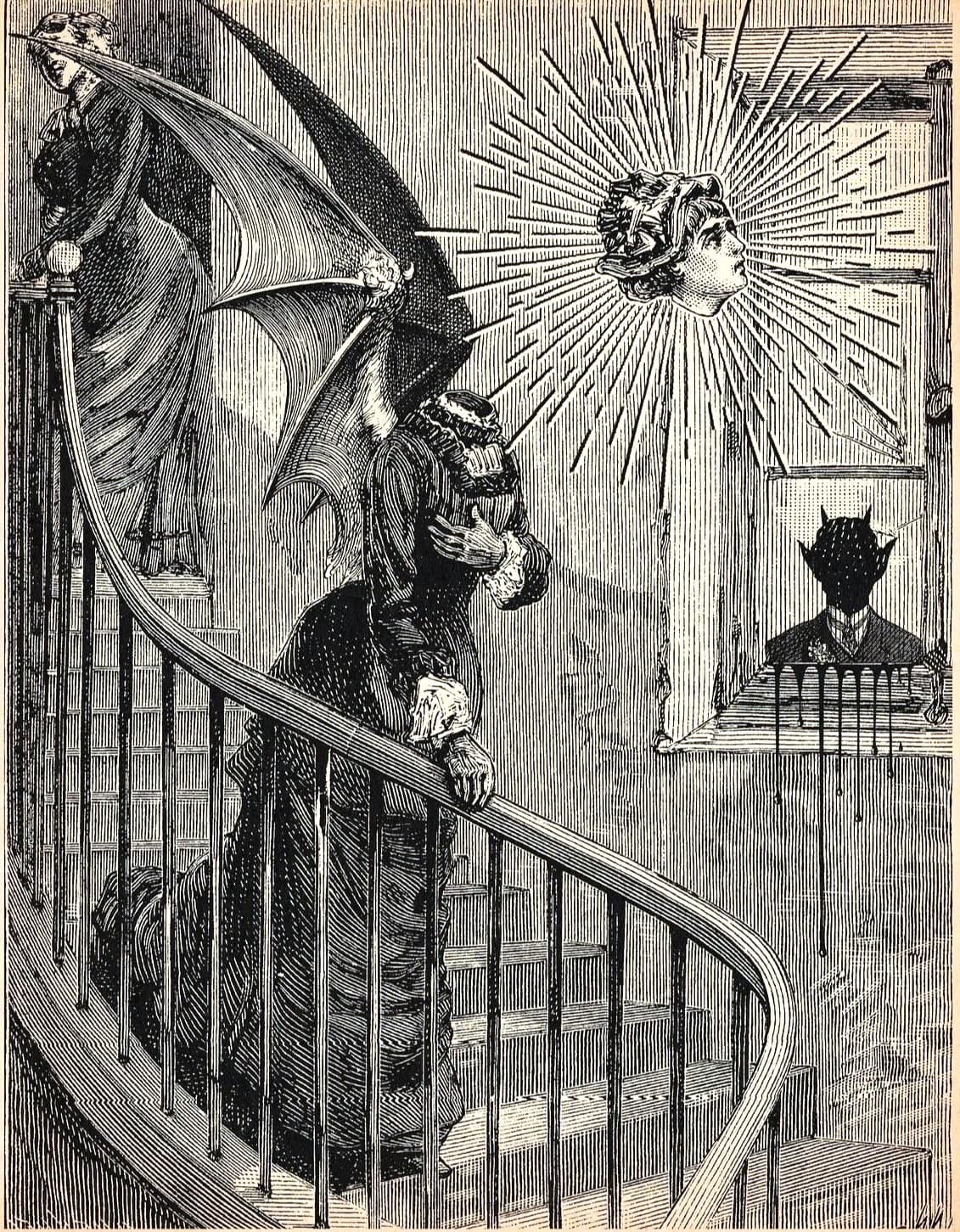 La Dame aux Ailes de Chauve-Souris by Félicien Rops (c. 1883)