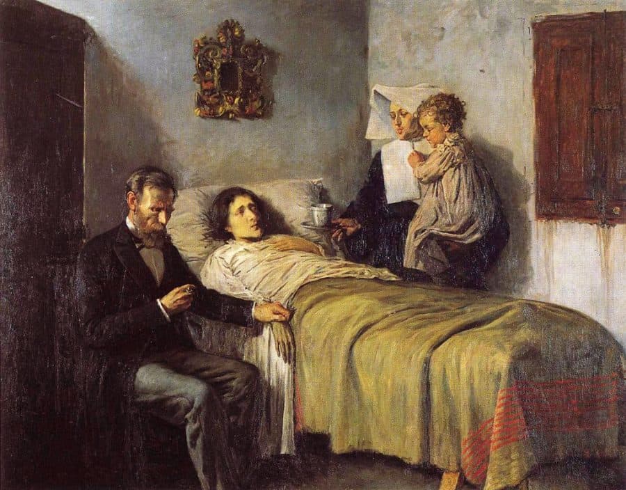 La Enferma (The Sick Woman) by Joaquín Sorolla y Bastida (1897)