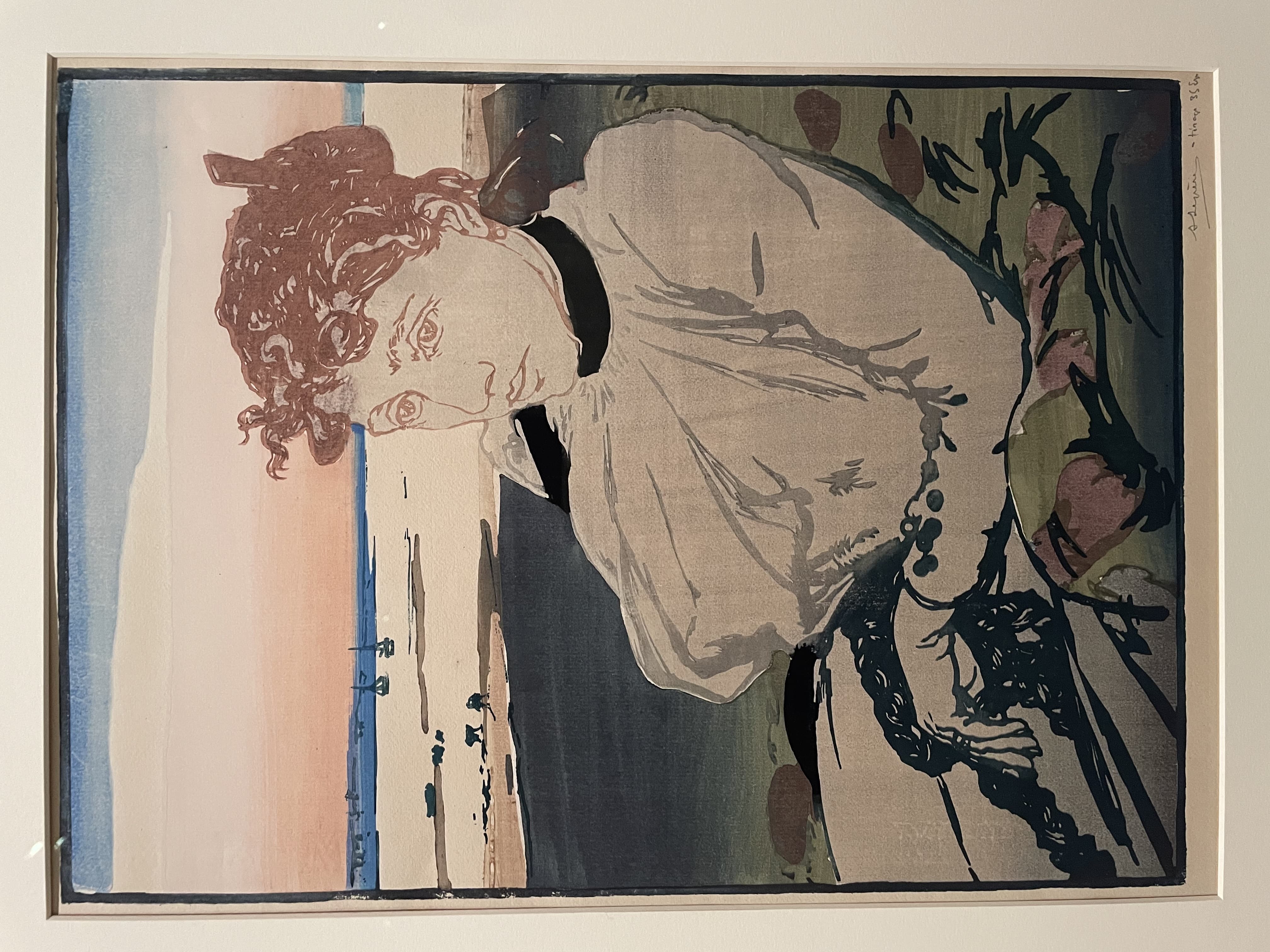 La Femme au bord de la mer by Auguste Lepère (1898)