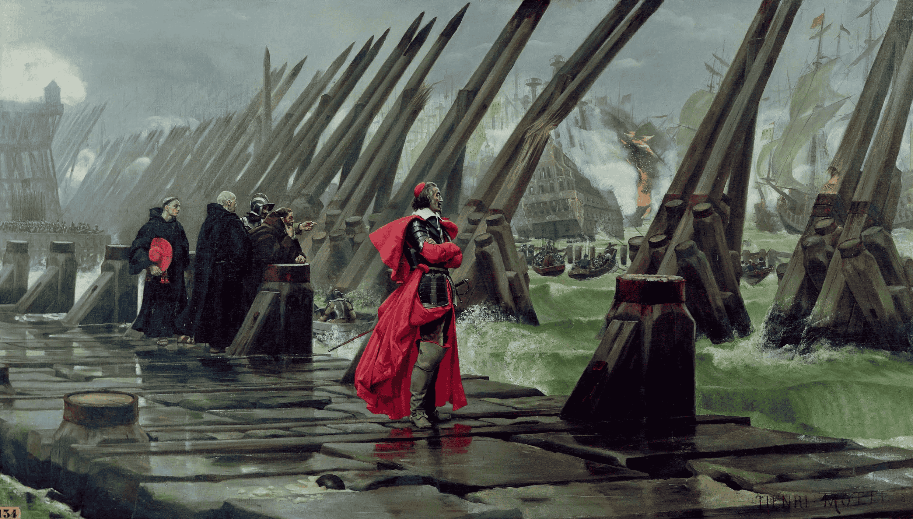 Le Cardinal de Richelieu au siège de La Rochelle by Henri-Paul Motte (1881)