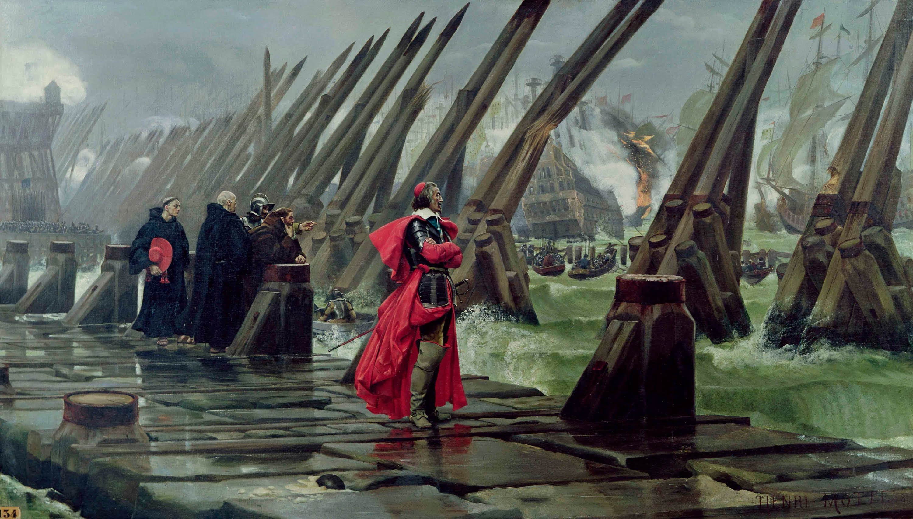 le cardinal de richelieu au siege de la rochelle by henri paul motte 1881 2
