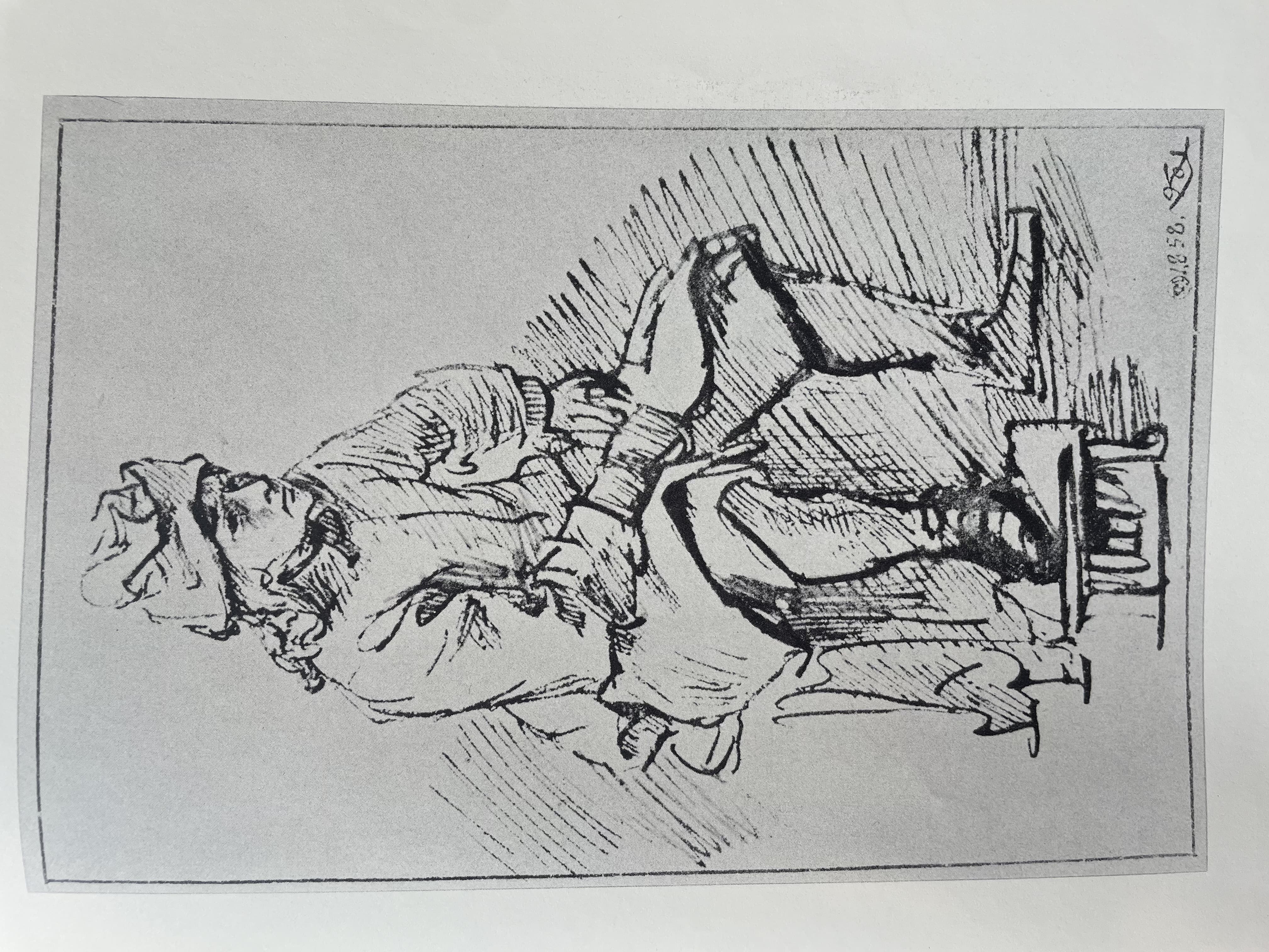 Man Seated, Wearing a Cap by Honoré Daumier (1858)
