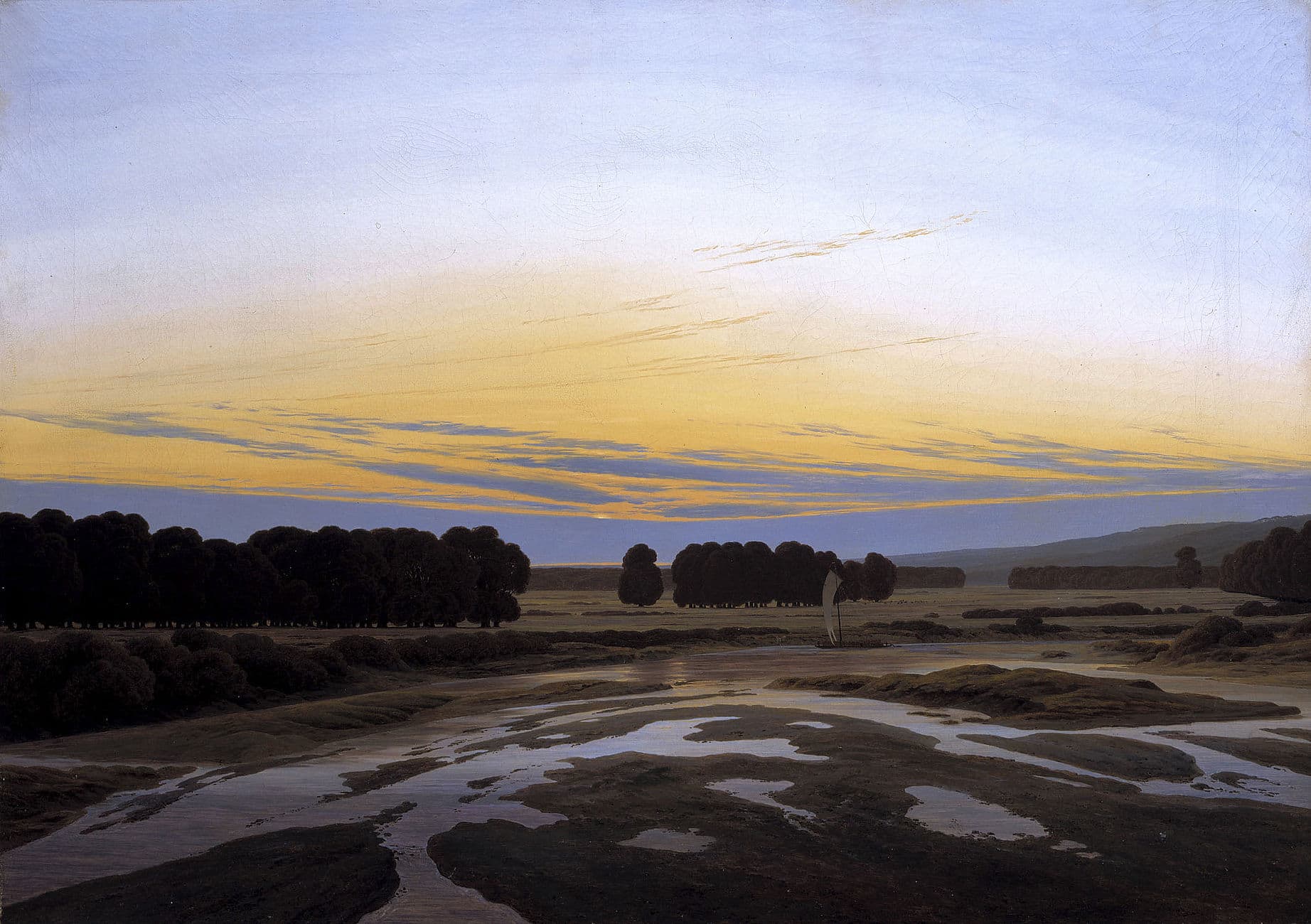 Marsh in the Evening by Caspar David Friedrich (c. 1821)