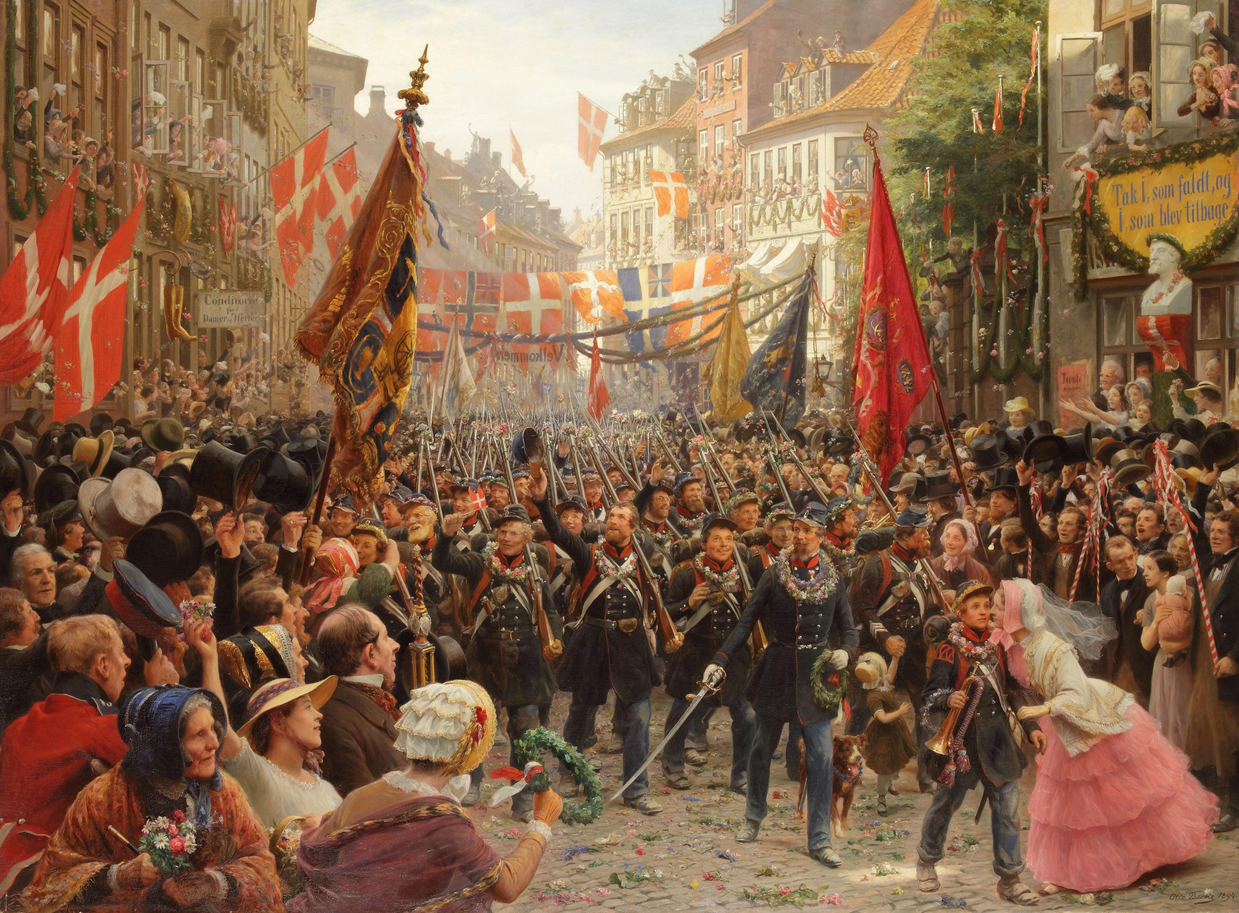 otto bache soldiers return the volunteers return home (1894)