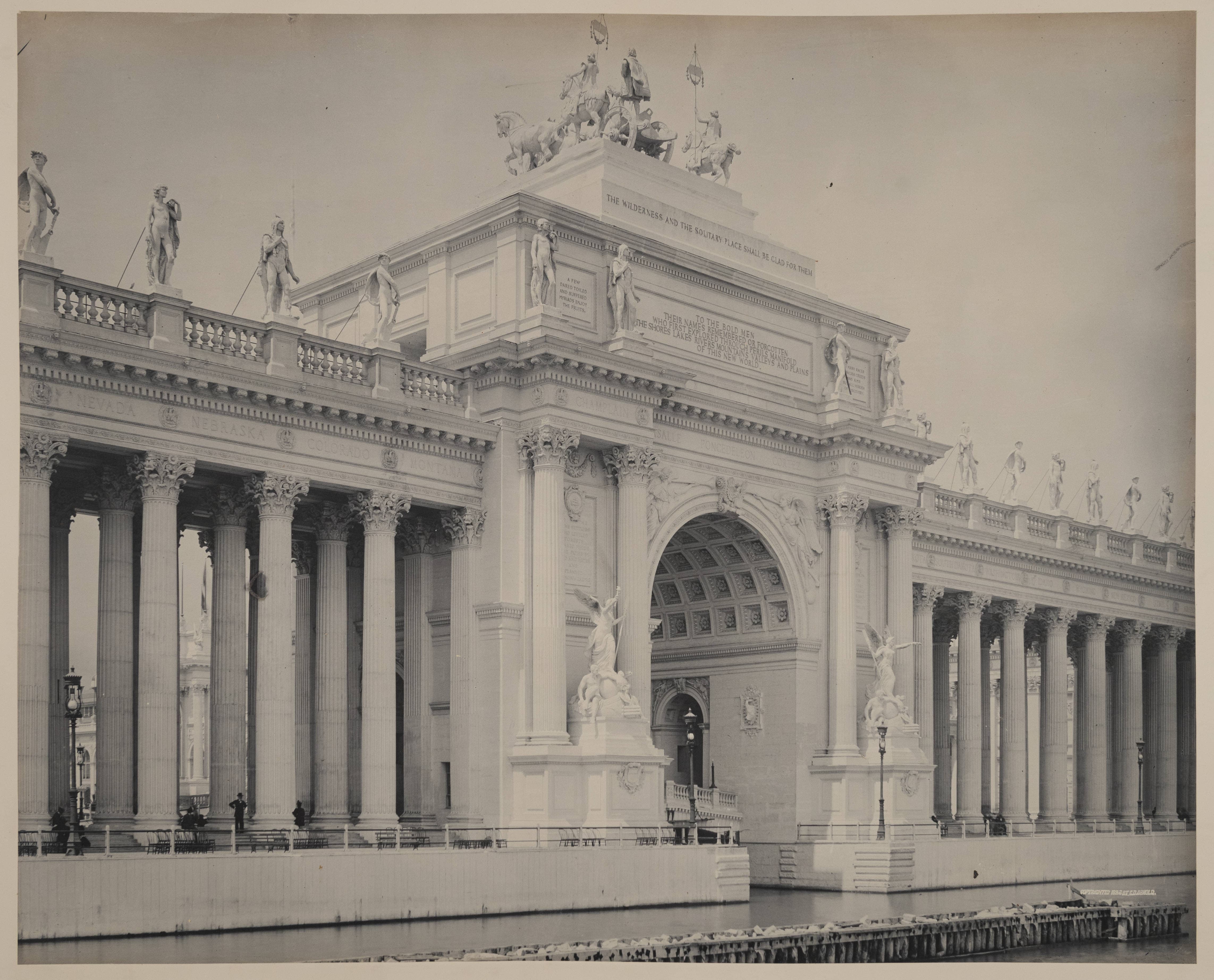 Peristyle and Arch of Triumph, World's Columbian Exposition, Chicago by Charles Dudley Arnold (1893)