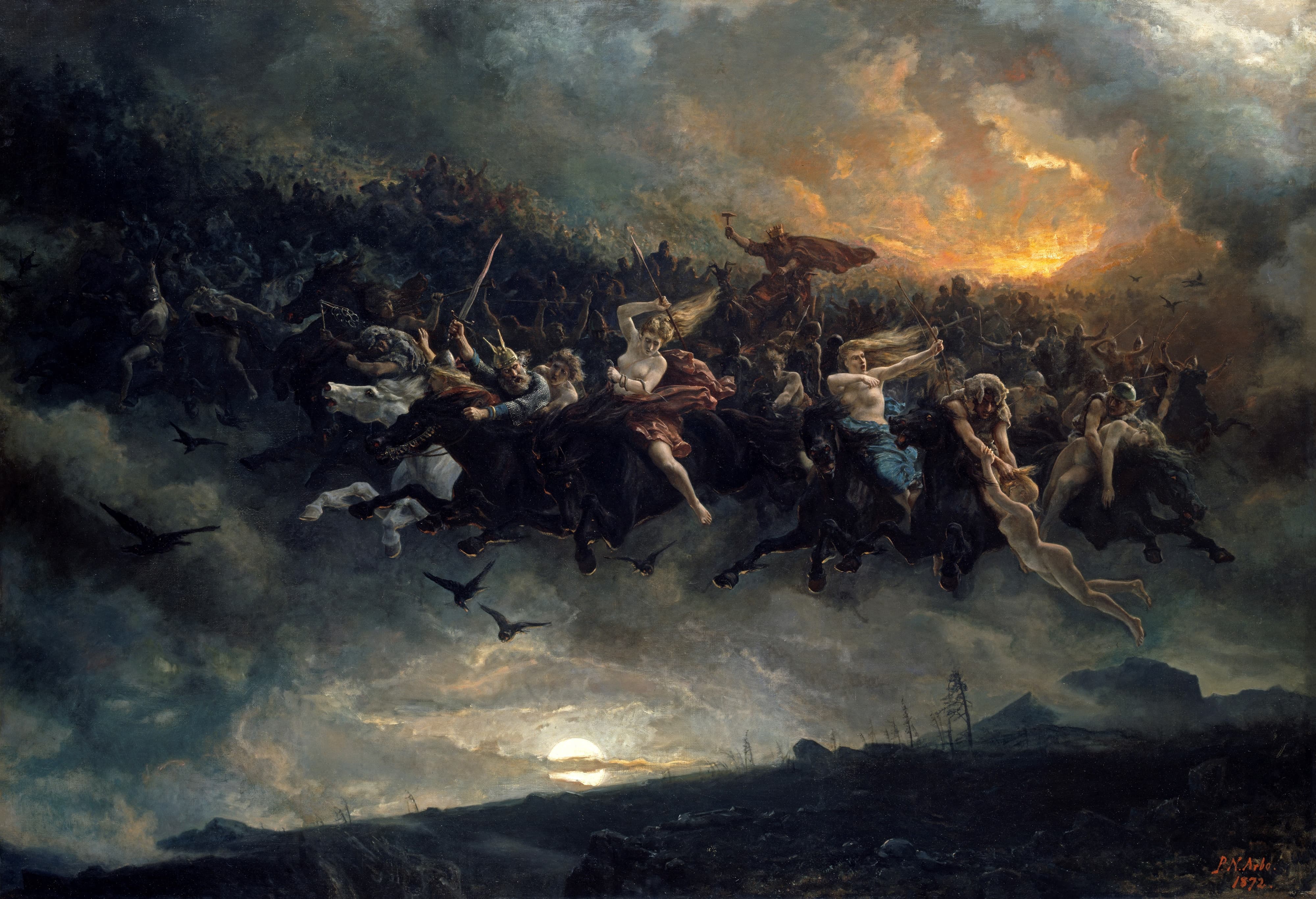 peter nicolai arbo sgrdsreien the wild hunt of odin (1872)