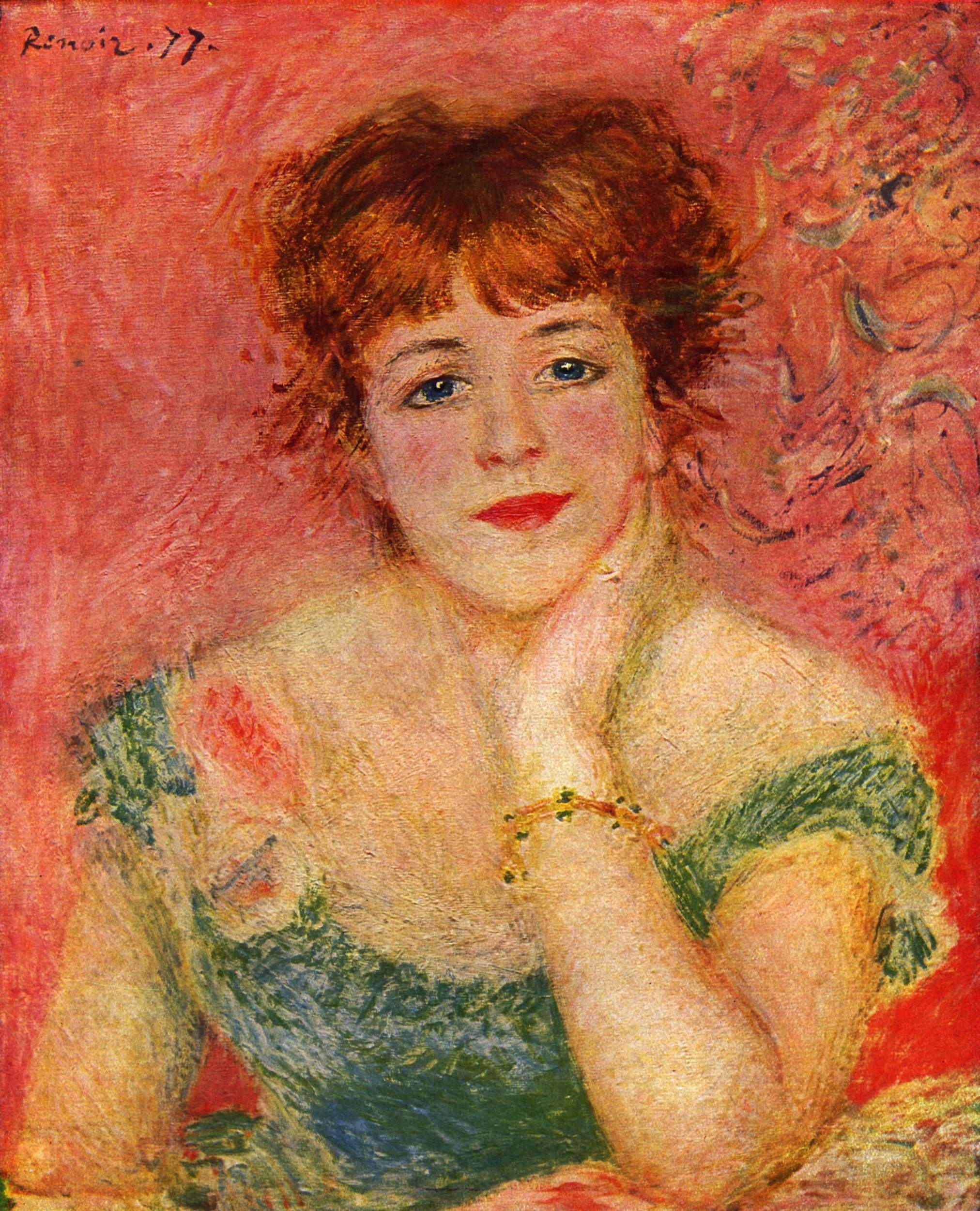 Portrait of Jeanne Samary by Pierre-Auguste Renoir (1877)