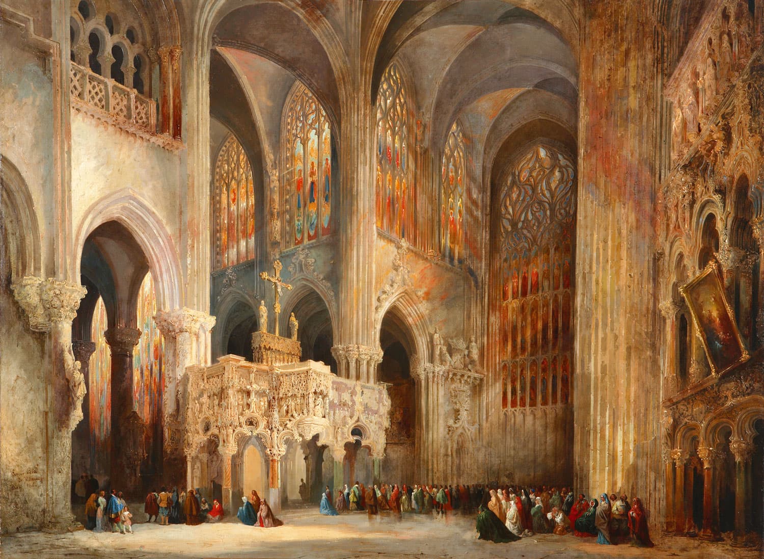 romain cazes interior of the cathedral of burgos (1862)