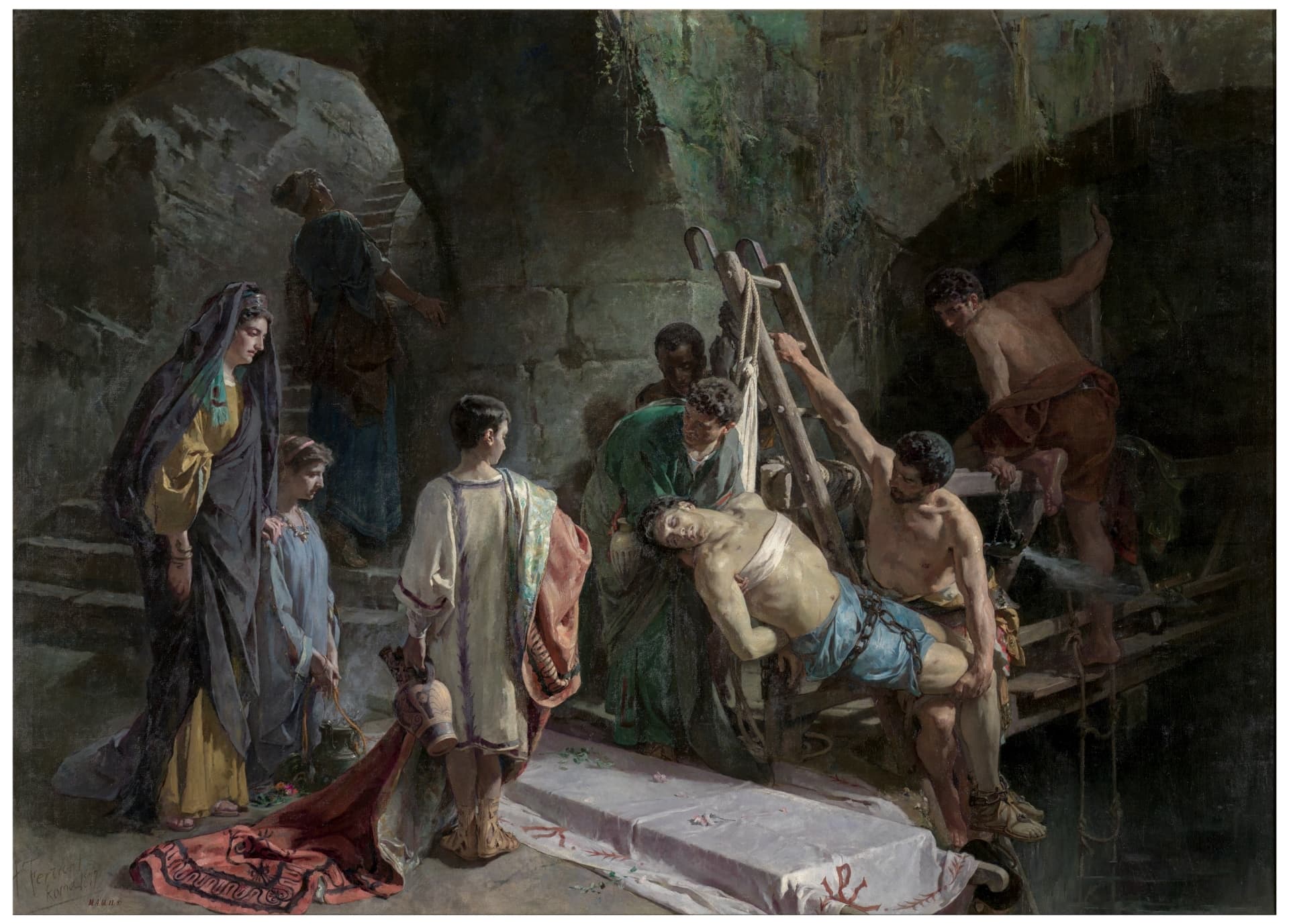 The Body of a Christian Martyr in the Catacombs by Henryk Siemiradzki (1875)