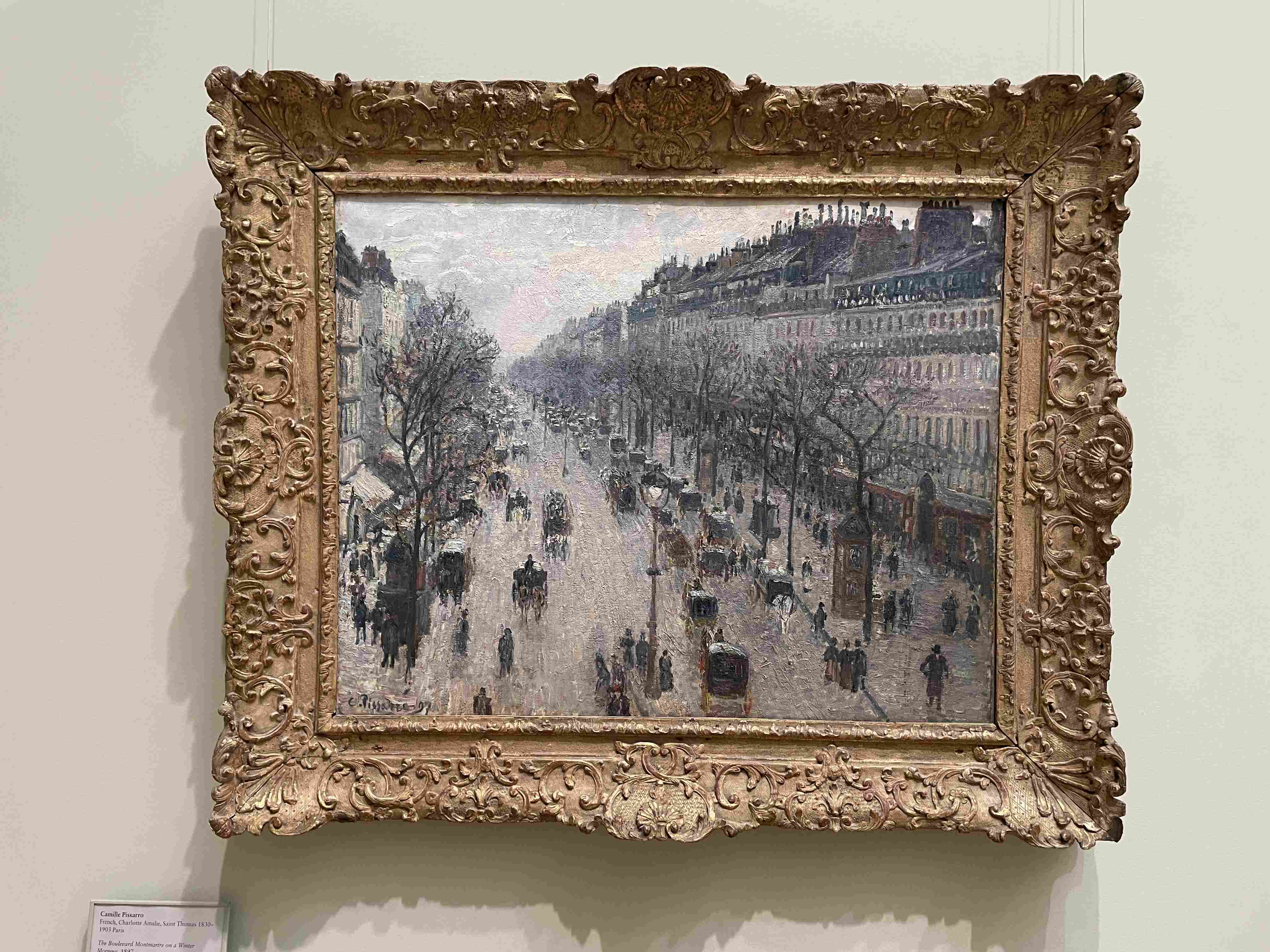 The Boulevard Montmartre on a Winter Morning by Camille Pissarro (1897)