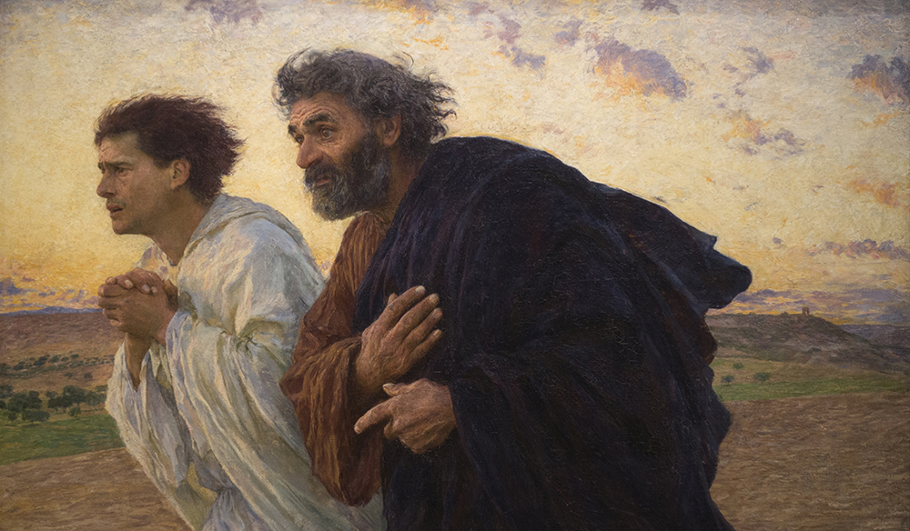 the disciples peter and john running to the sepulchre by eugene burnand 1898