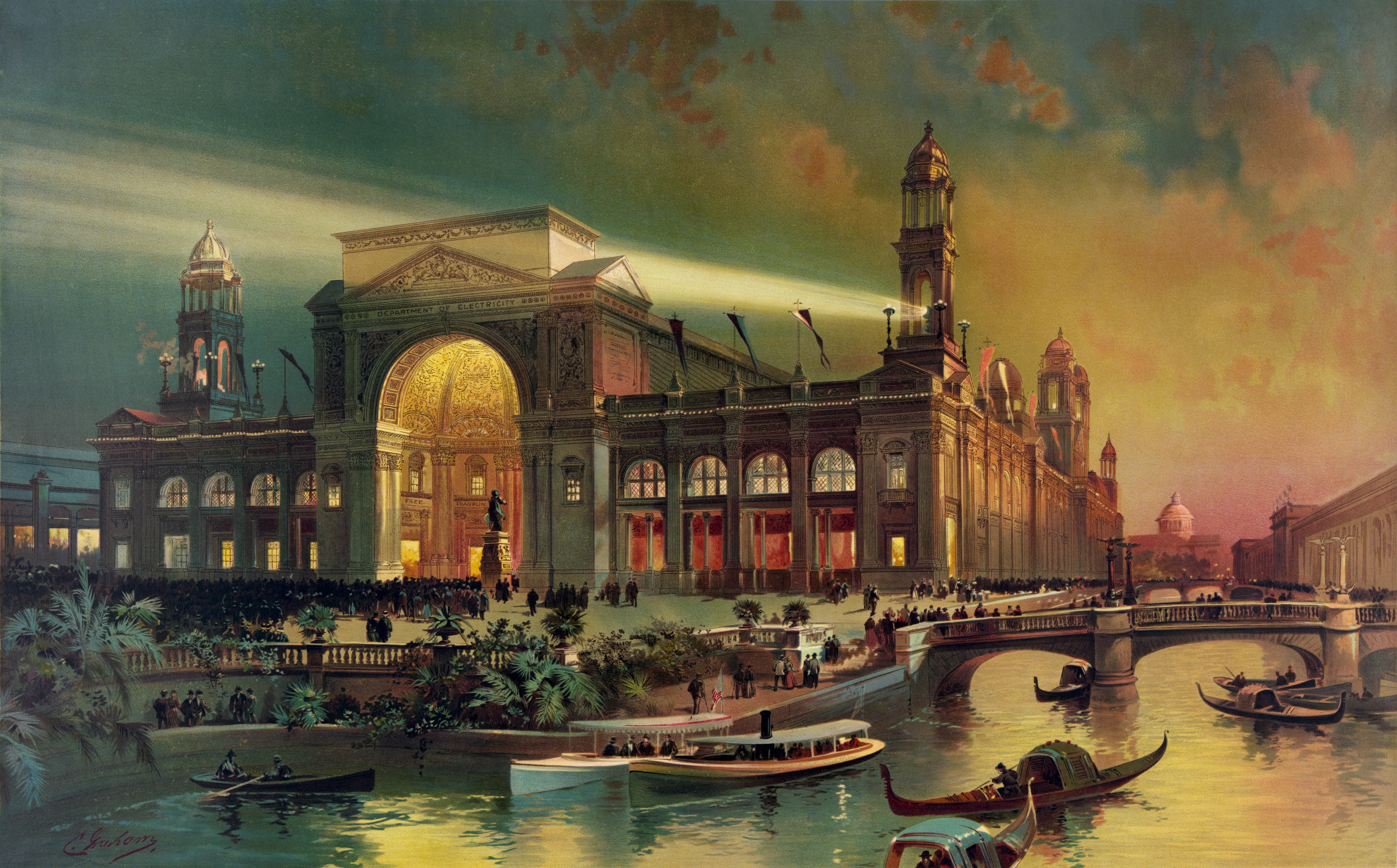 The Electricity Building at Night, World's Columbian Exposition, Chicago, 1893 by Charles Graham (1893)