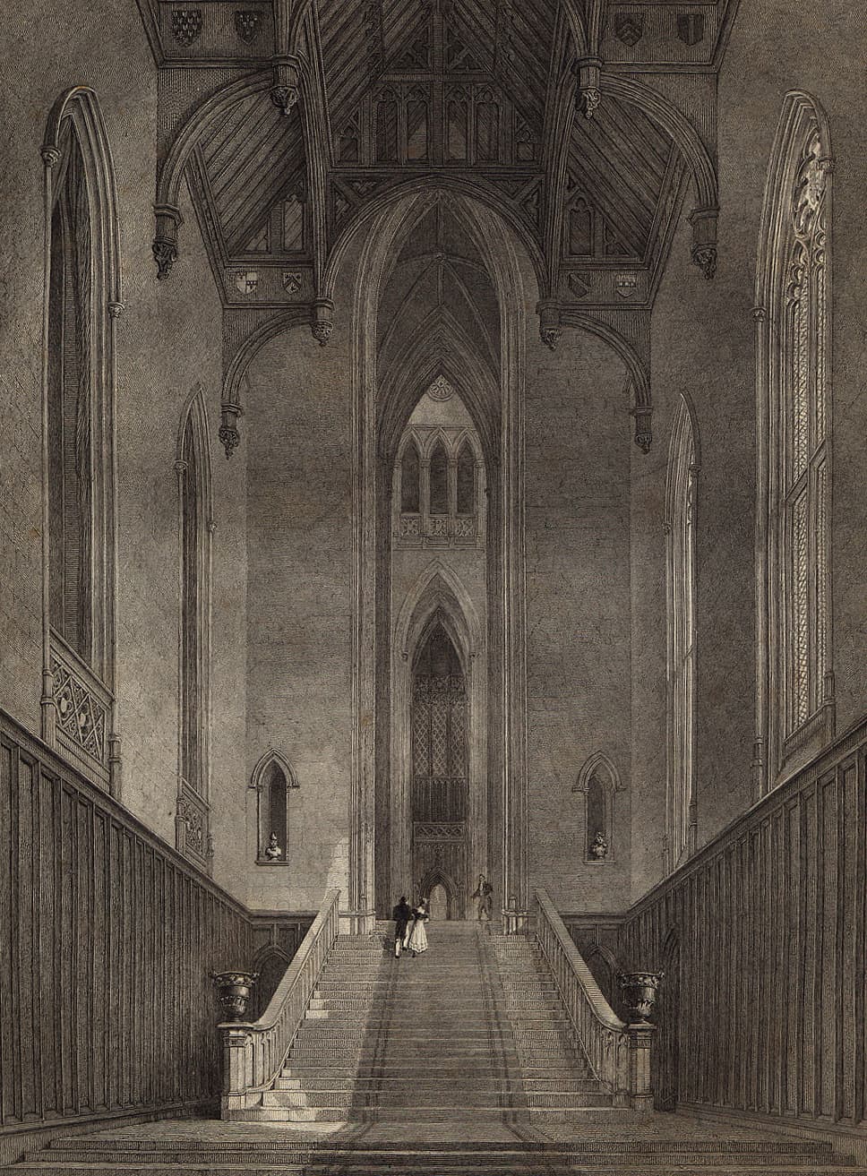 The Grand Staircase, Eaton Hall by Joseph Nash (1849)