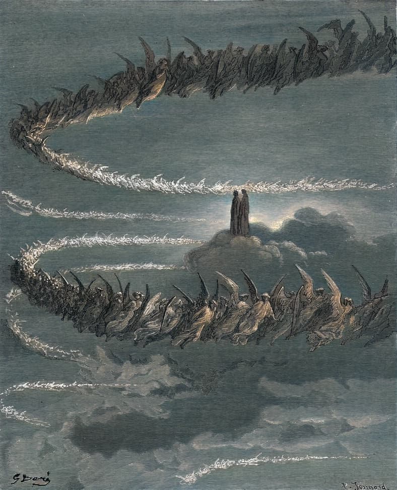 The Ladder of Contemplation (Illustration for Dante's Paradiso, Canto XXII) by Gustave Doré (1868)