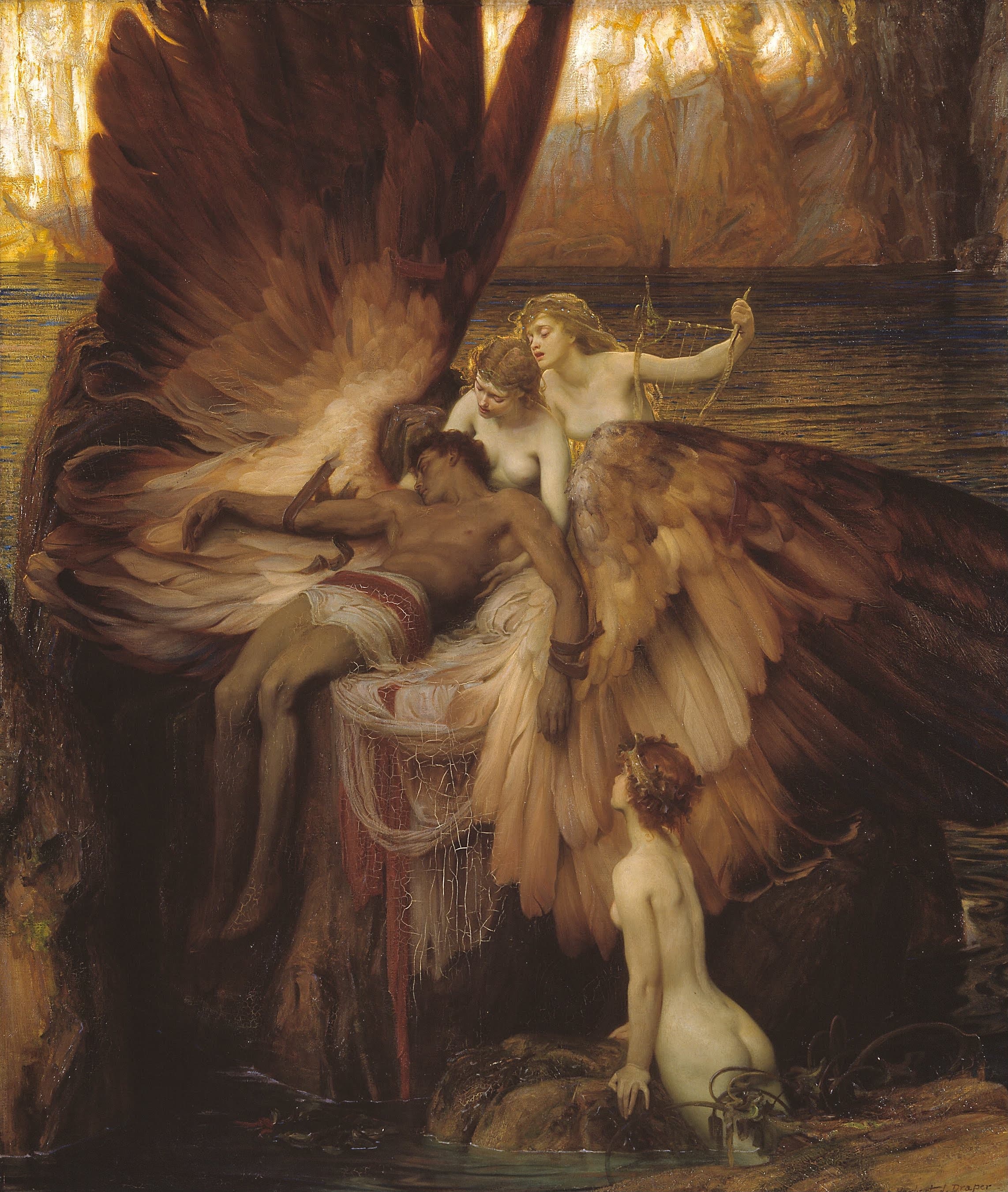 The Lament for Icarus by Herbert James Draper (1898)