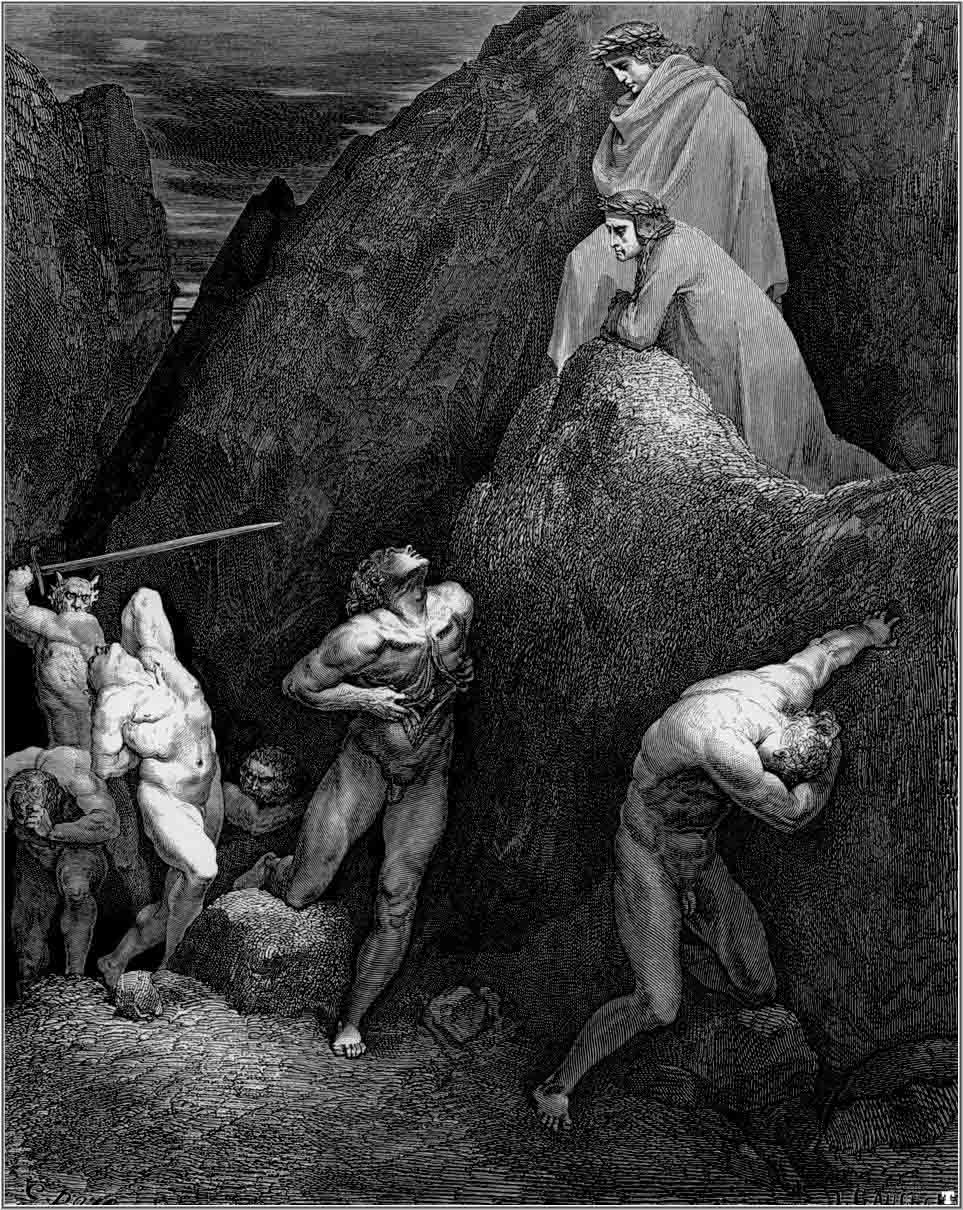 The Transformation of the Thieves (Canto XXV) by Gustave Doré (1861)