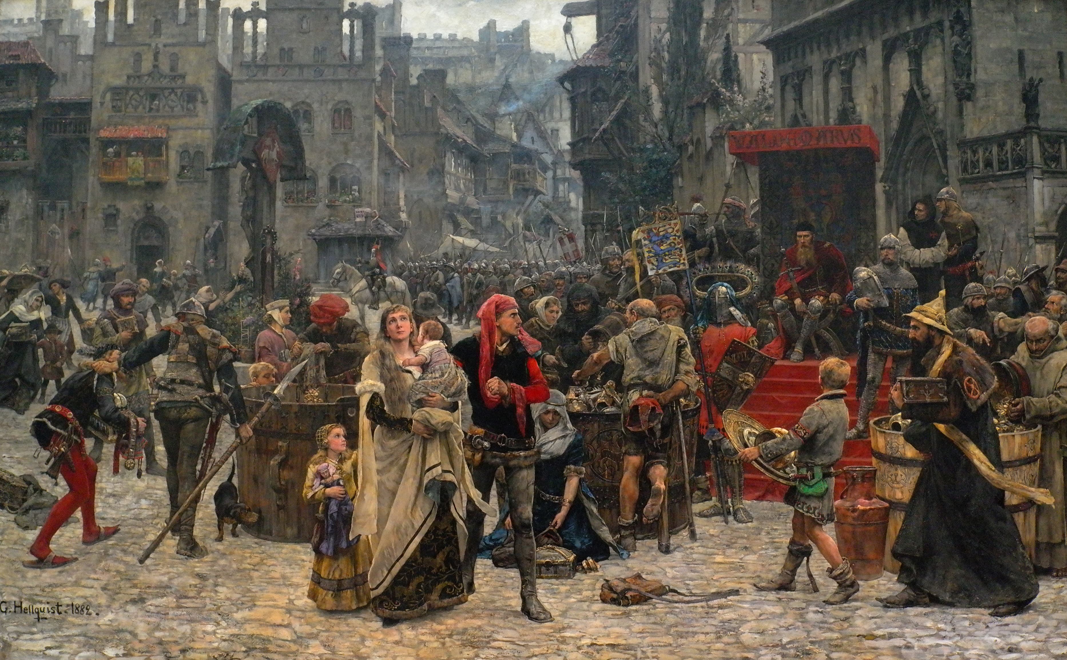 Valdemar Atterdag Holding Visby to Ransom, 1361 by Gustaf Hellquist (1882)
