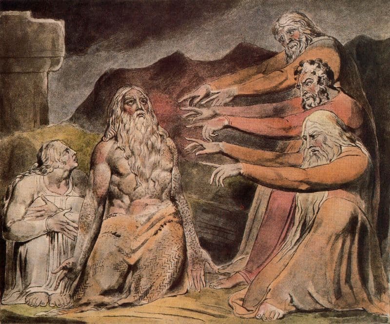 william blake job and his wife and his three comforters (c 1805)