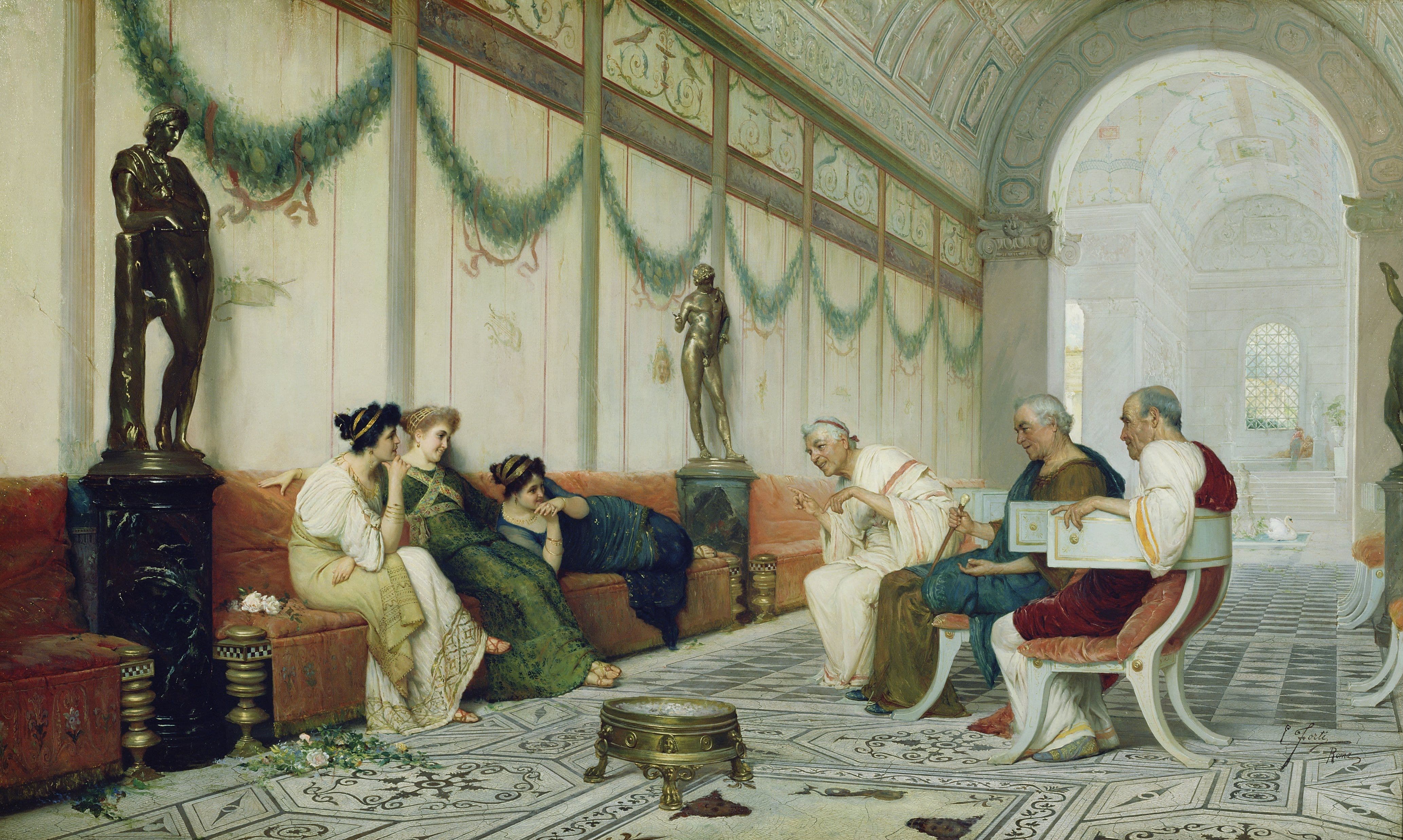 A Roman Conversation by Ettore Forti (c. 1900)
