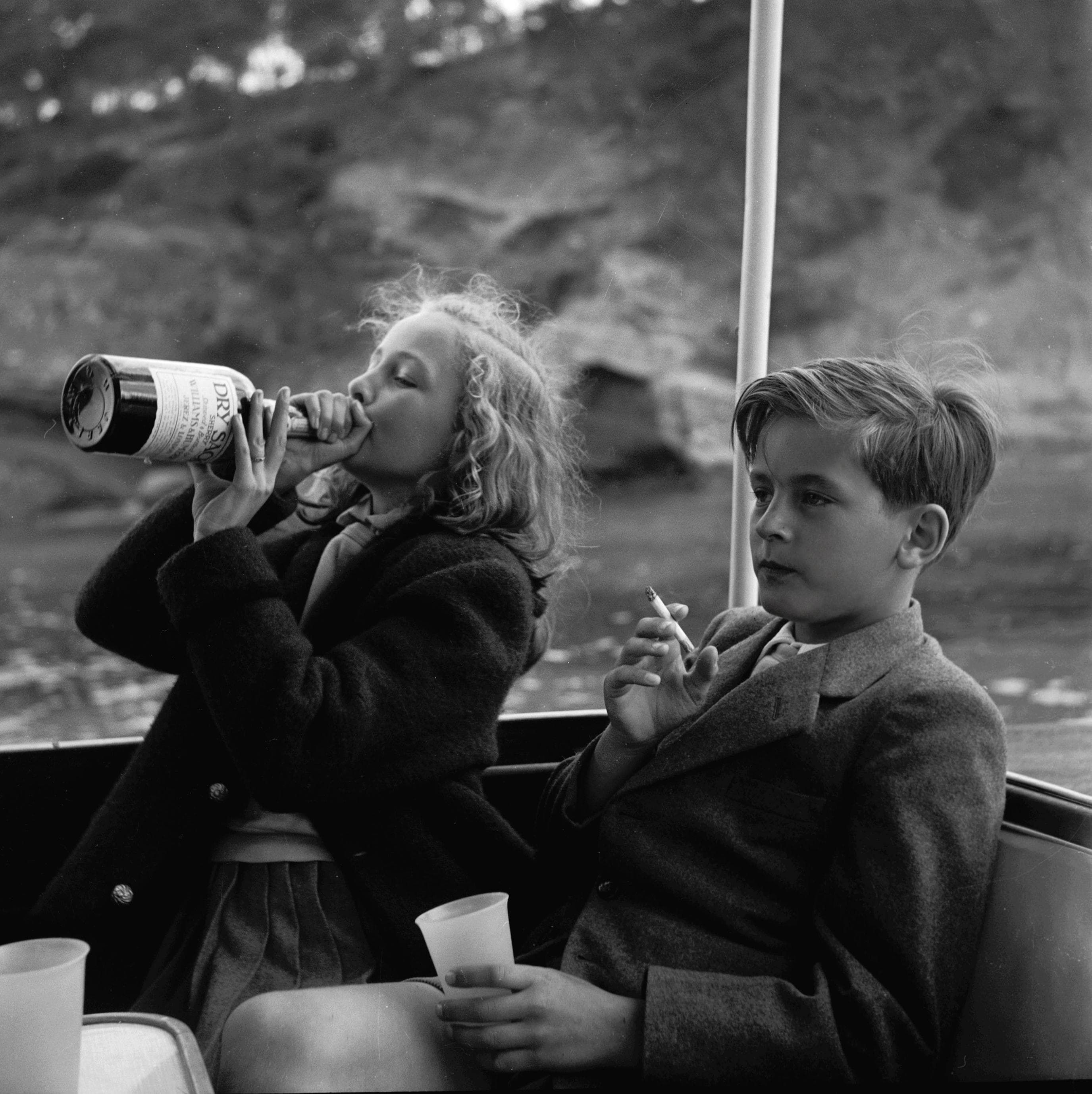 Children Drinking and Smoking, London by David Bailey (1962)