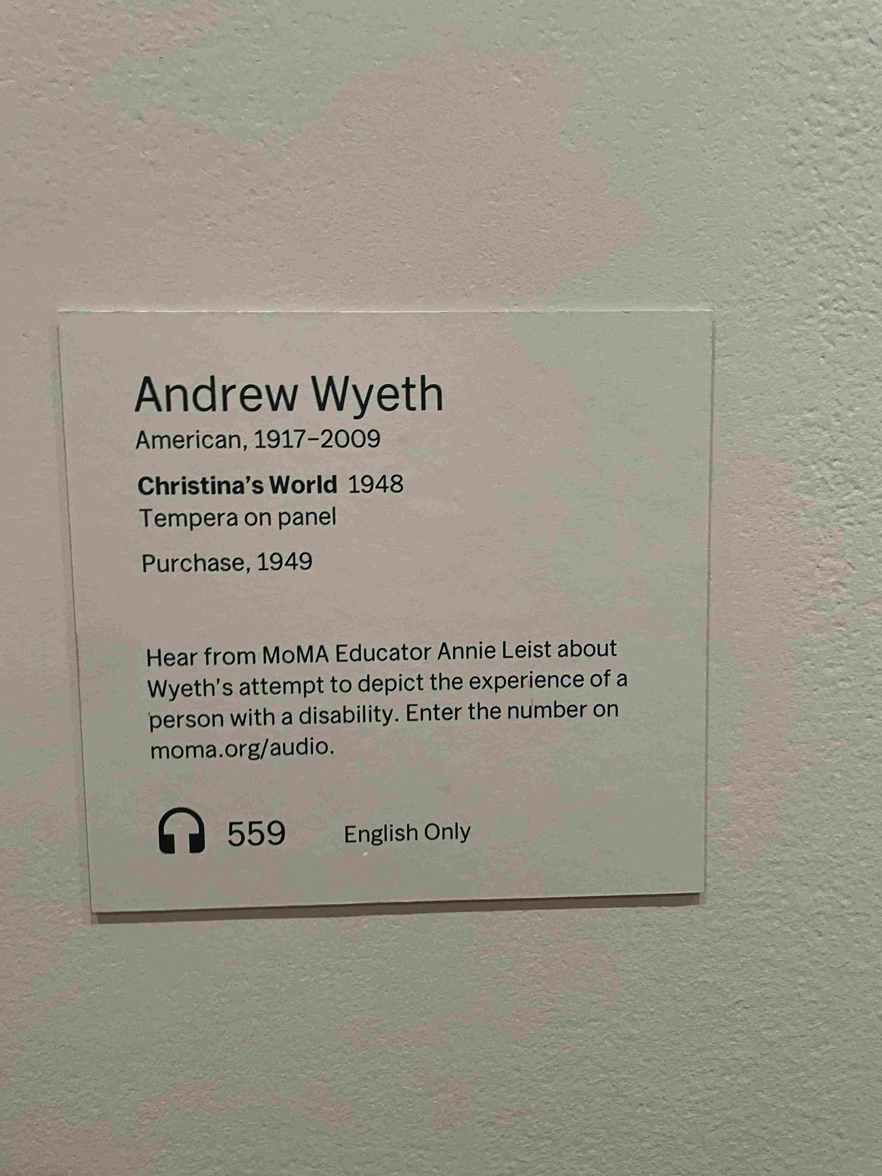 Christina's World by Andrew Wyeth (1948)