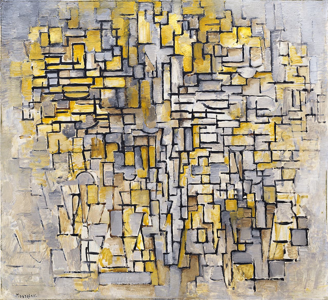 Composition No. 10 (Pier and Ocean) by Piet Mondrian (1915)