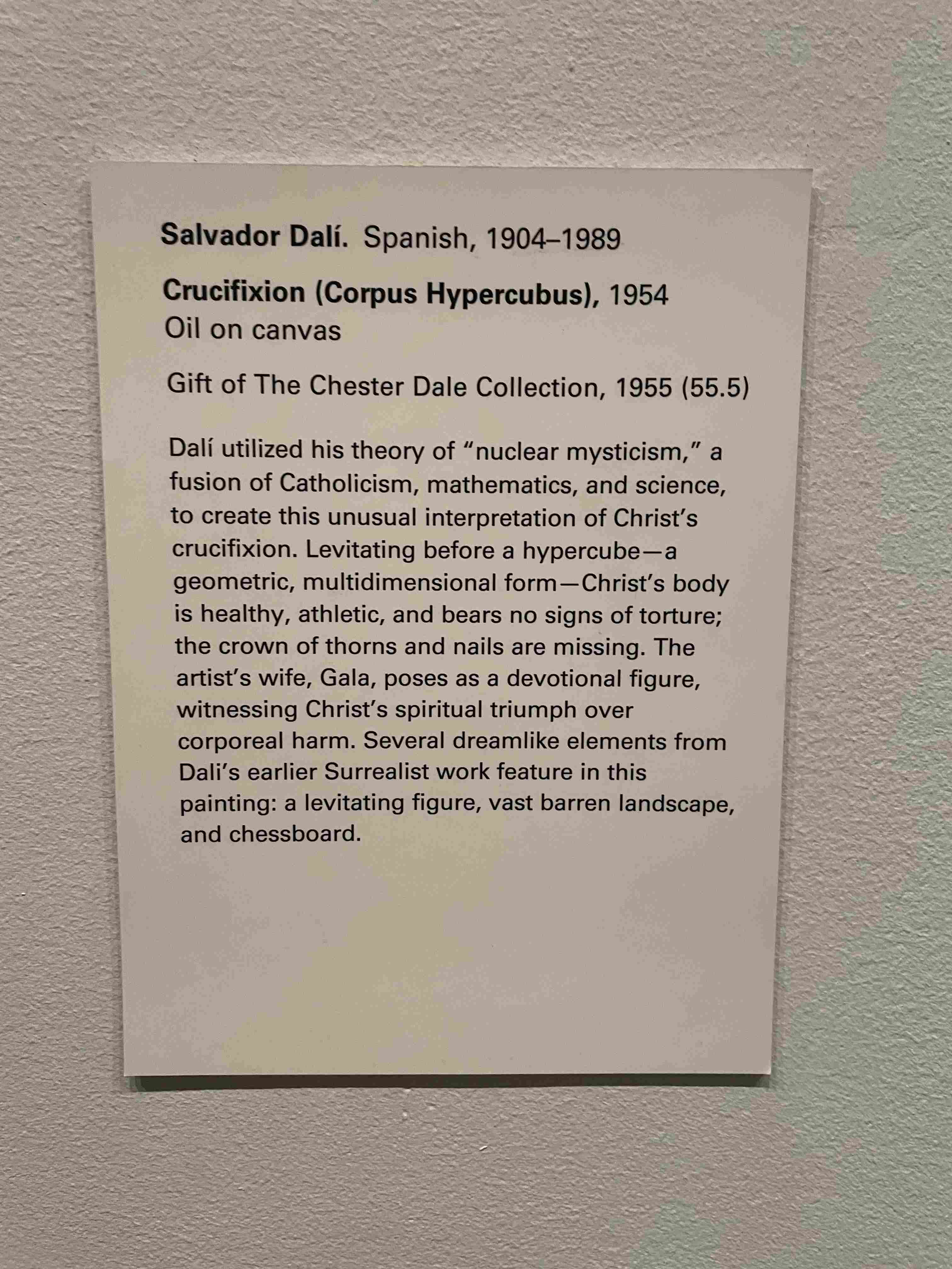Crucifixion (Corpus Hypercubus) by Salvador Dalí (1954)