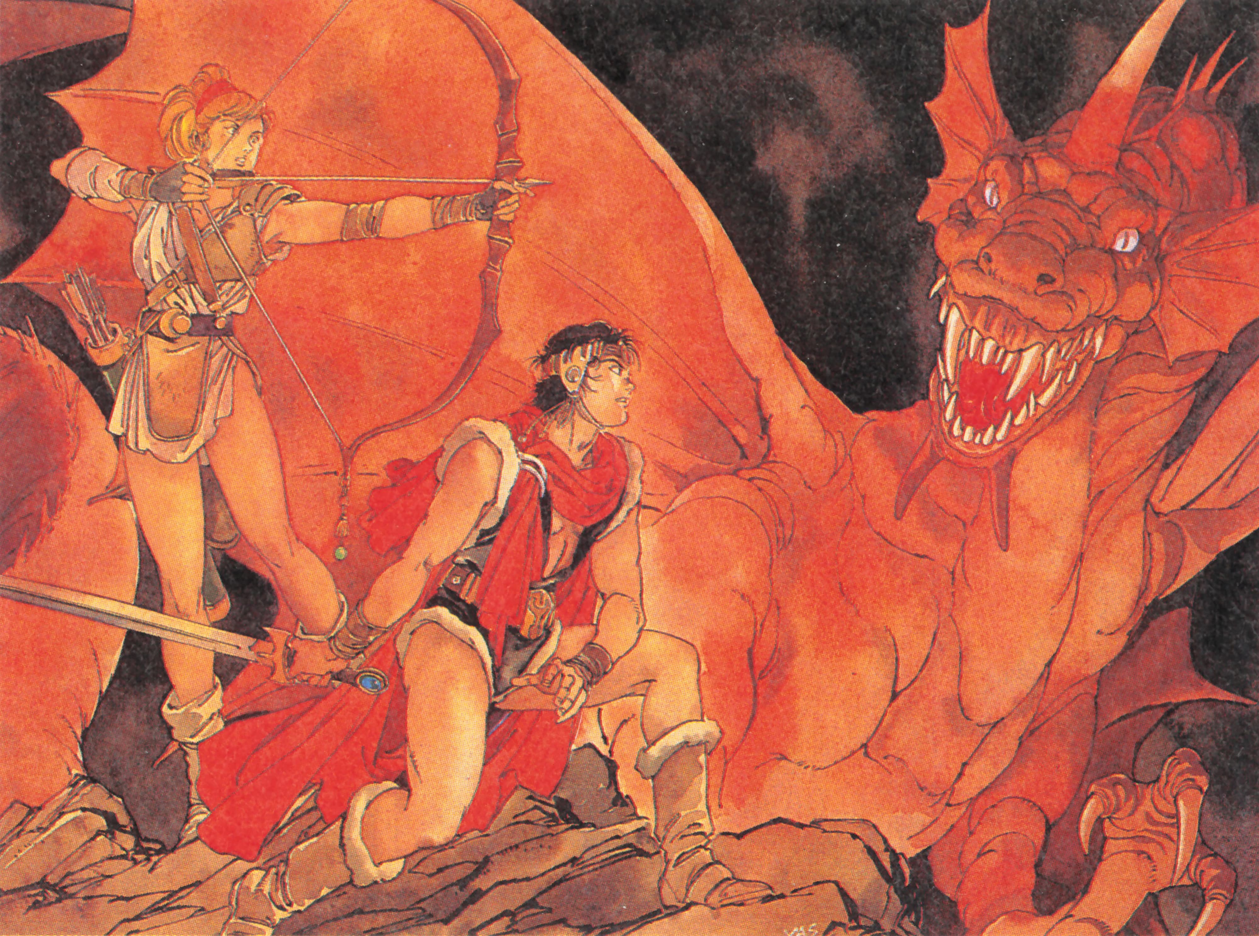 Dragon Slayer: The Legend of Heroes Cover Illustration by Jun Suemi (1989)