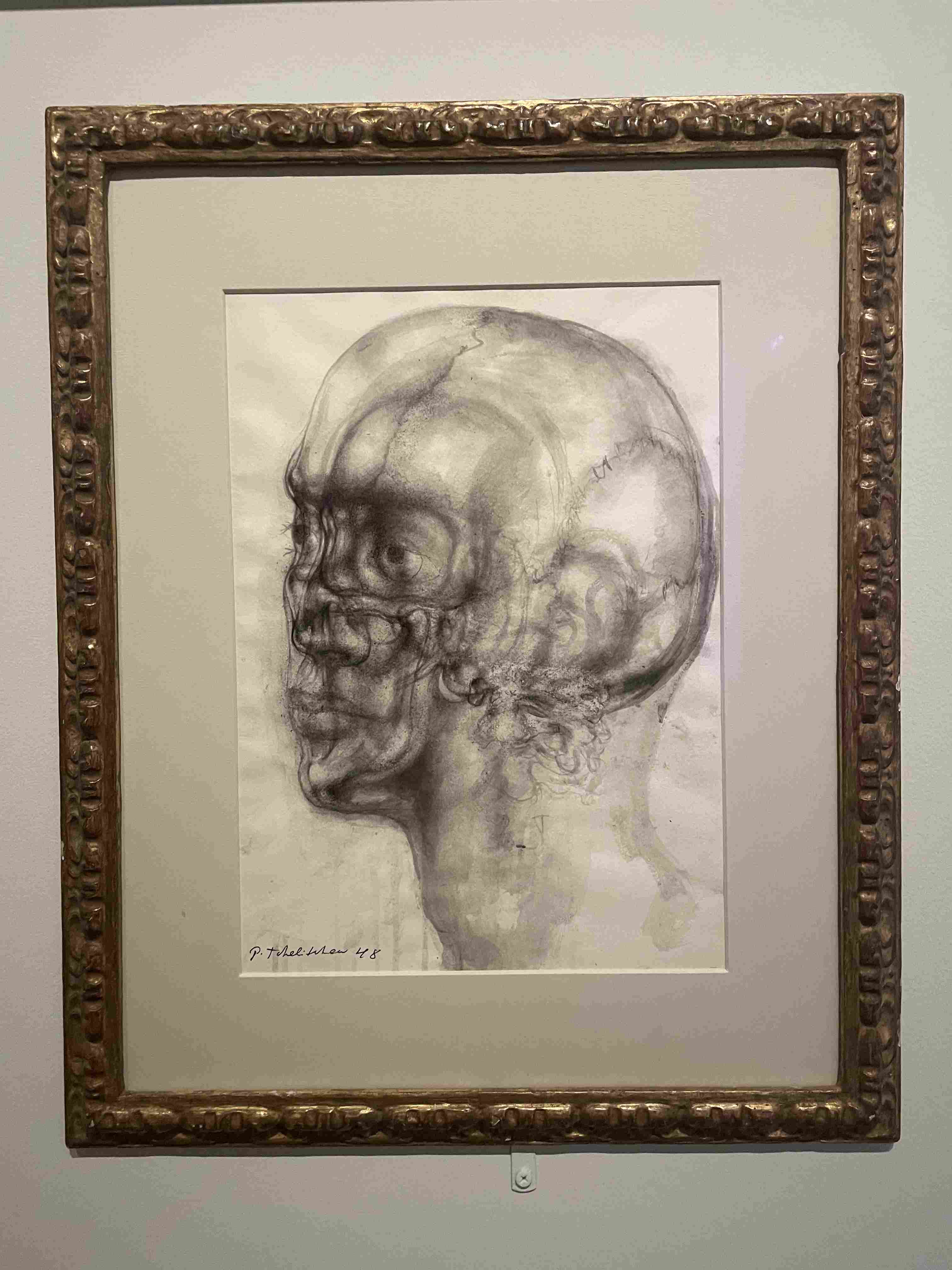 Drawing of a Human Head in Profile Showing Internal Structure by Pavel Tchelitchew (1948)
