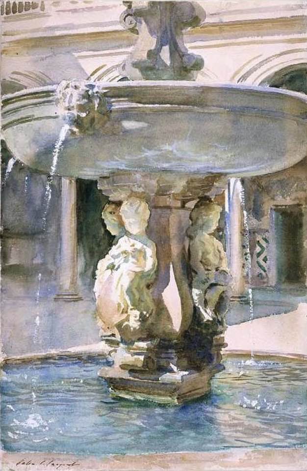 Fountain, Villa Torlonia, Frascati by John Singer Sargent (c. 1907)