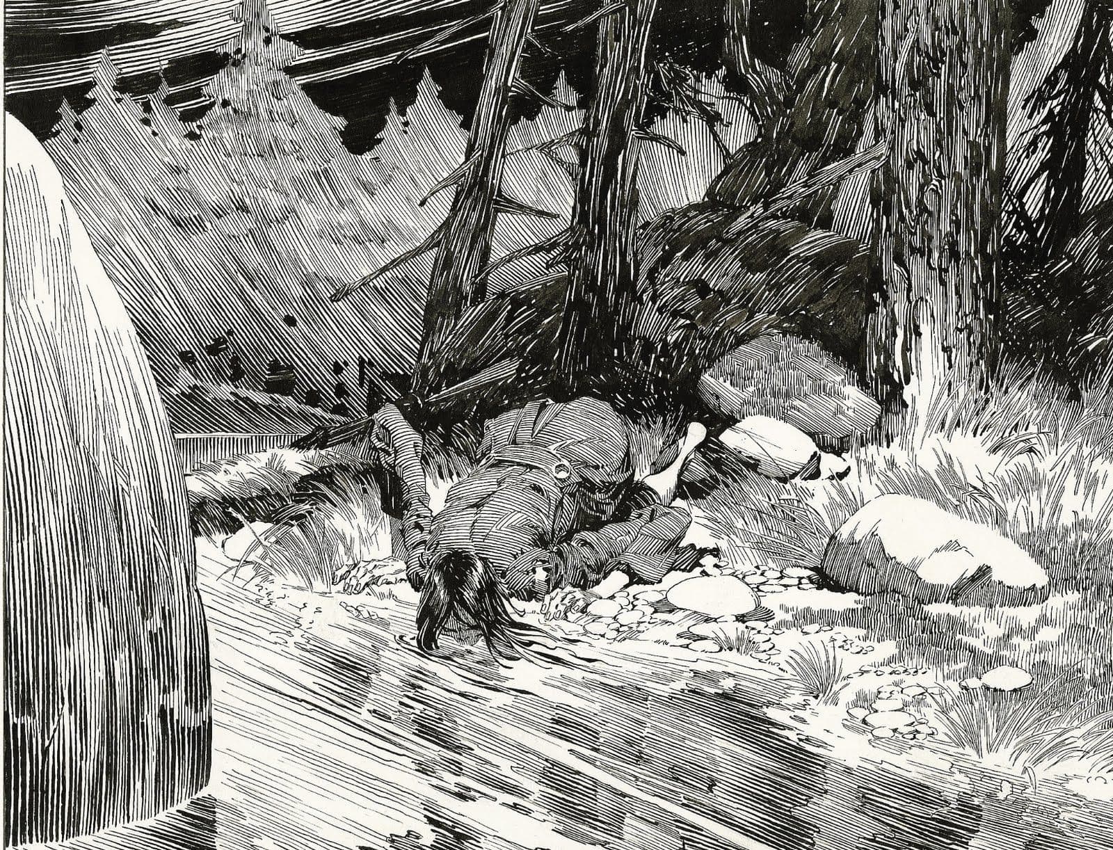 Illustration for "The Black Cat" by Bernie Wrightson (1974)