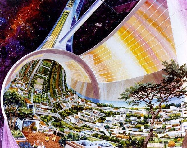 Interior of the O'Neill Cylinder by Rick Guidice (1975)