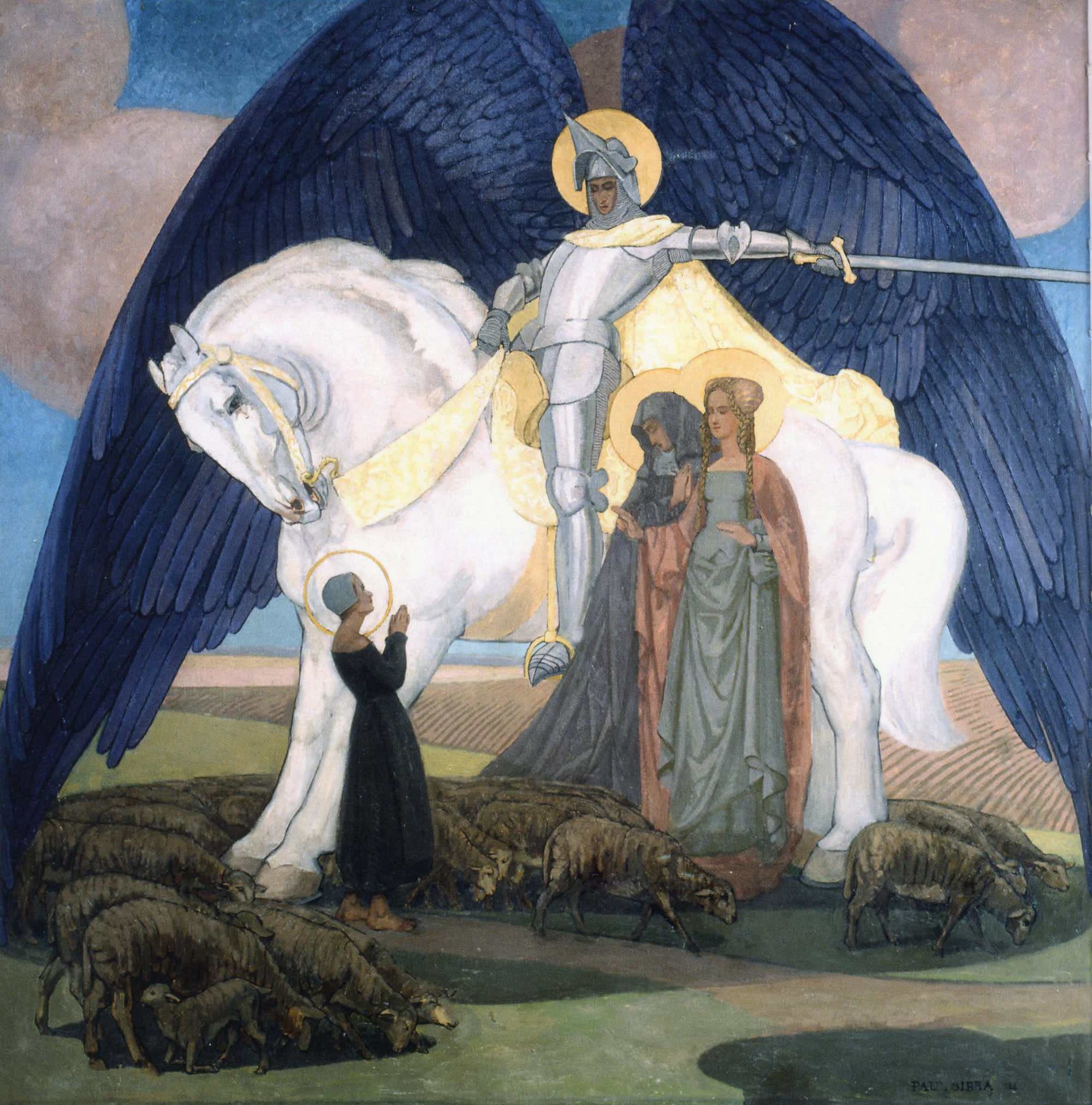 Le Chevalier aux ailes bleues (The Knight with Blue Wings) by Paul Sérusier (1910)