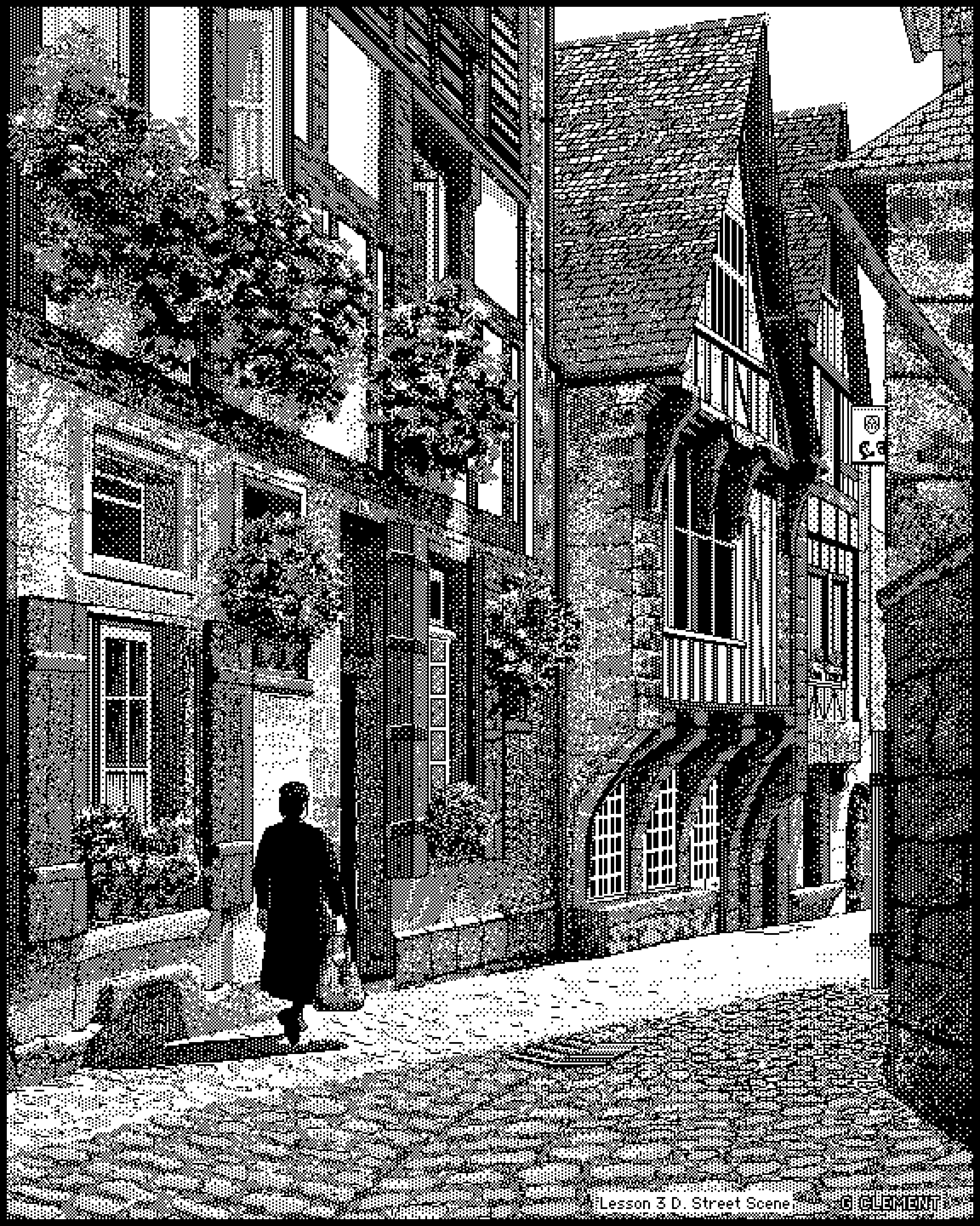 Lesson 3 D. Street Scene by Georges Clement (1984)