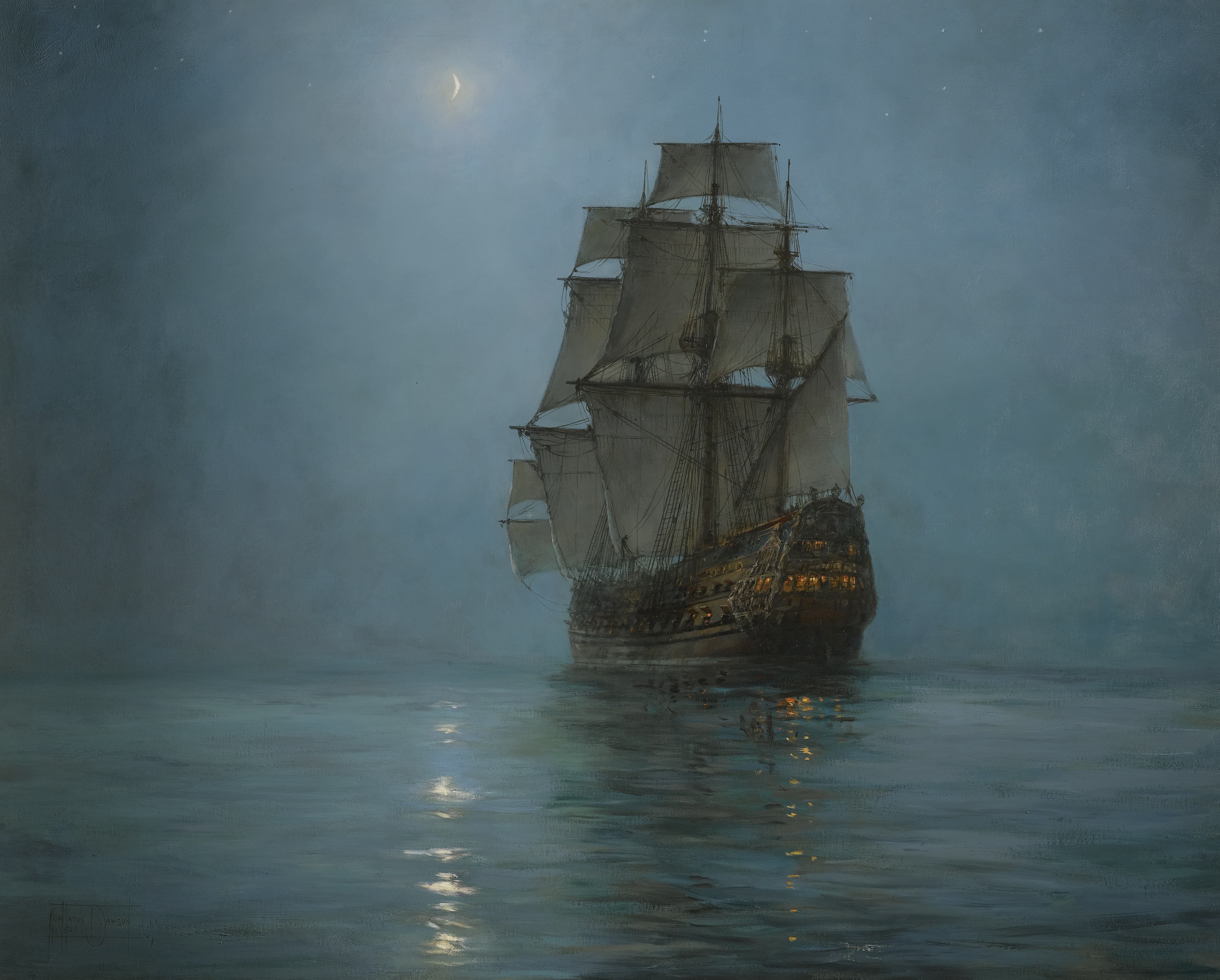 montague dawson the kings ship (mid20th century)