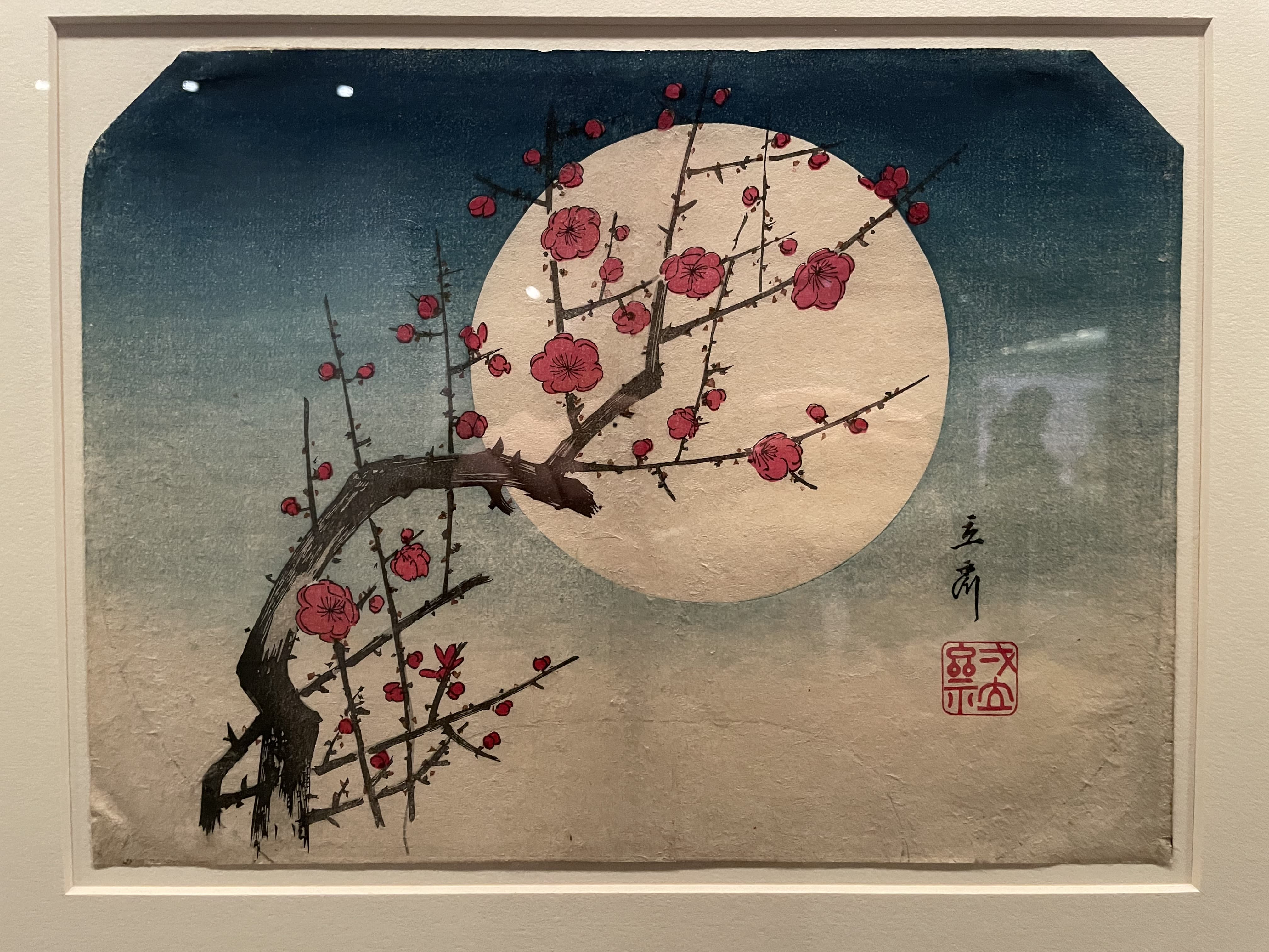 Plum Branch and Moon by Ohara Koson (c. 1930)