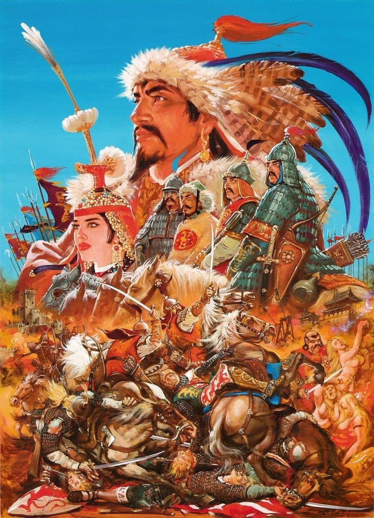 Poster for Genghis Khan (The Great Conqueror) by Renato Casaro (1993)