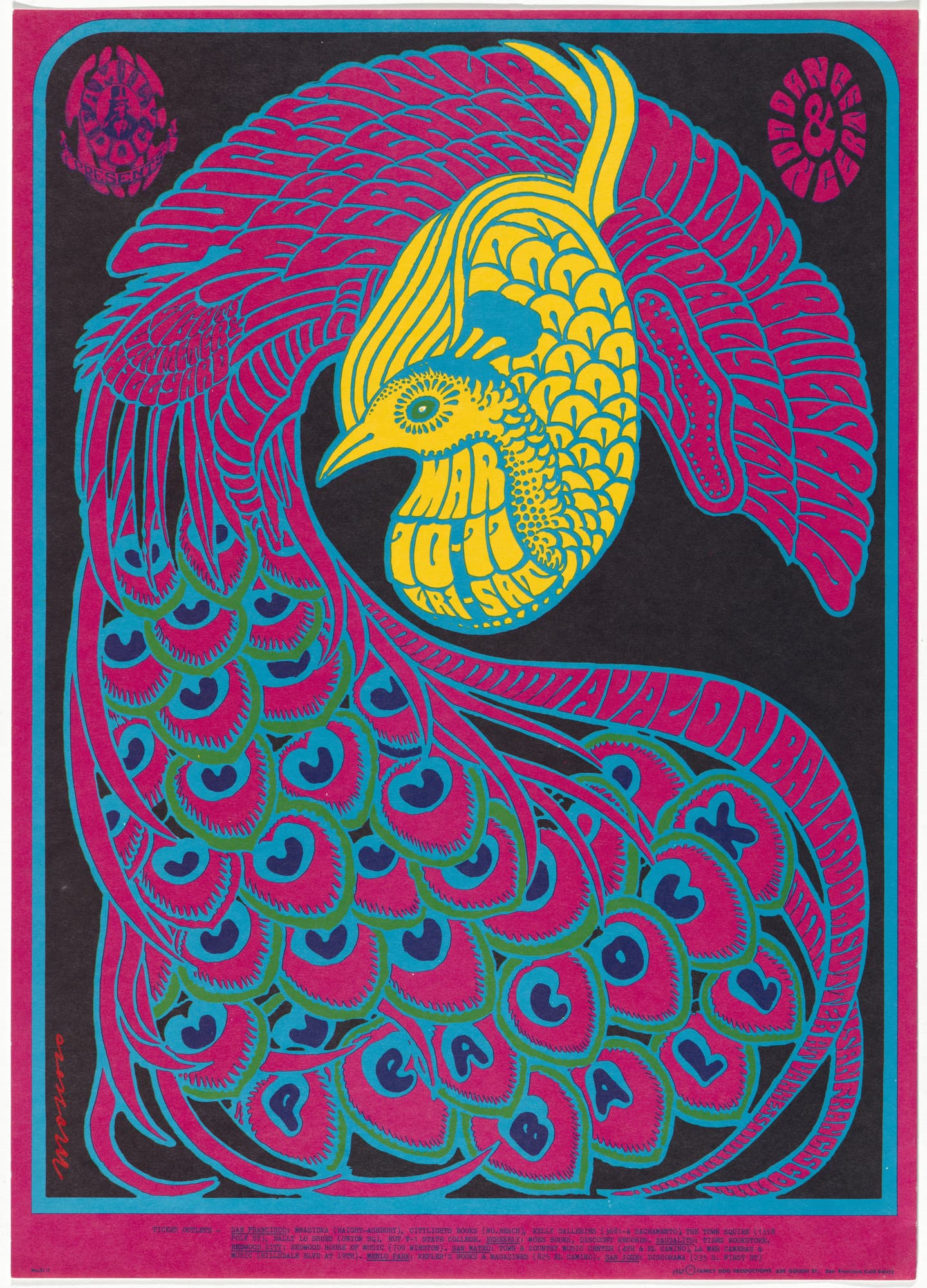 Quicksilver Messenger Service, The Steve Miller Blues Band, The Daily Flash (FD-51) by Victor Moscoso (1967)