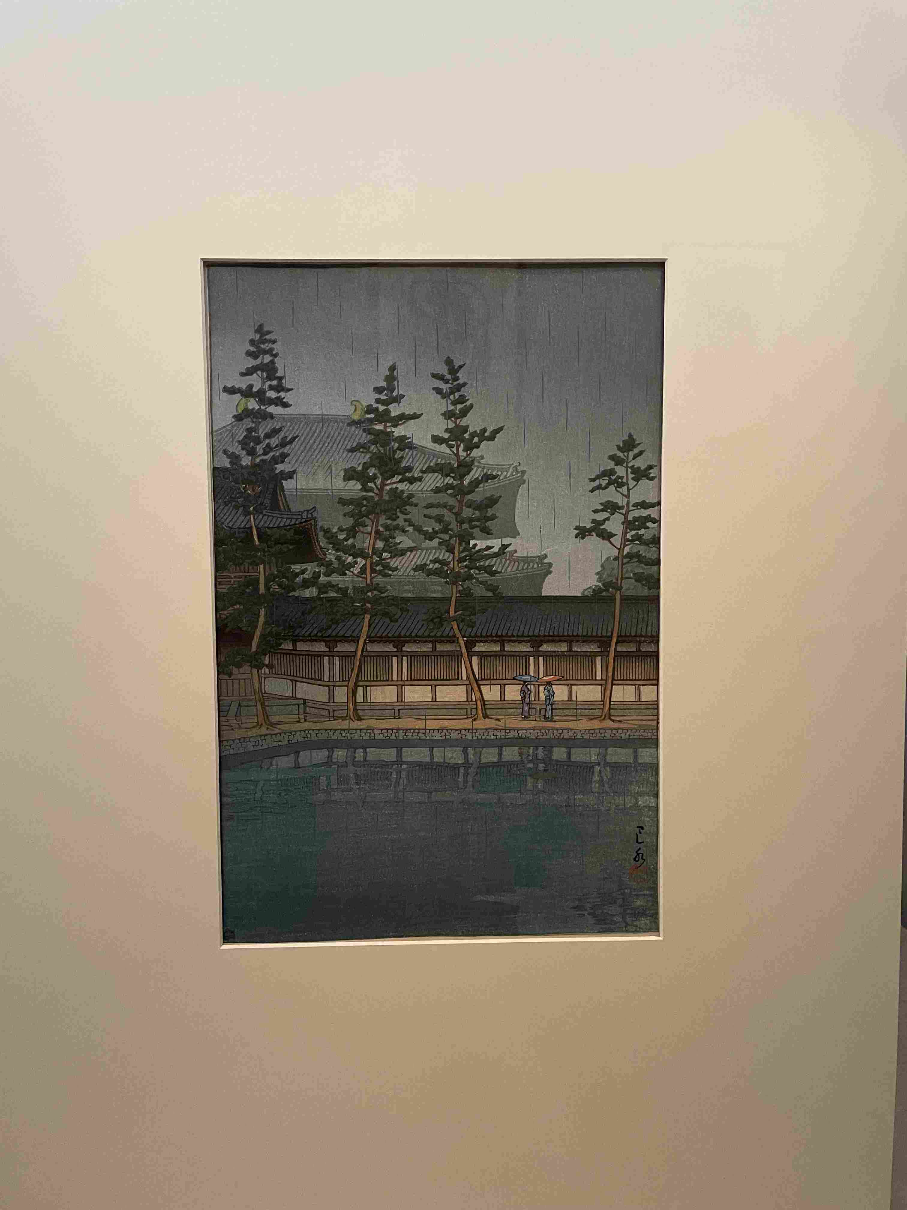 Rain at the Toshodaiji Temple, Nara by Kawase Hasui (1930)