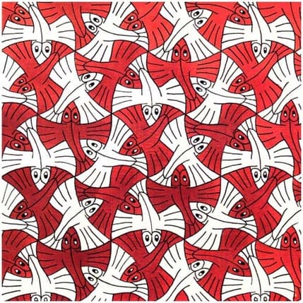 Regular Division of the Plane V by Maurits Cornelis Escher (1941)