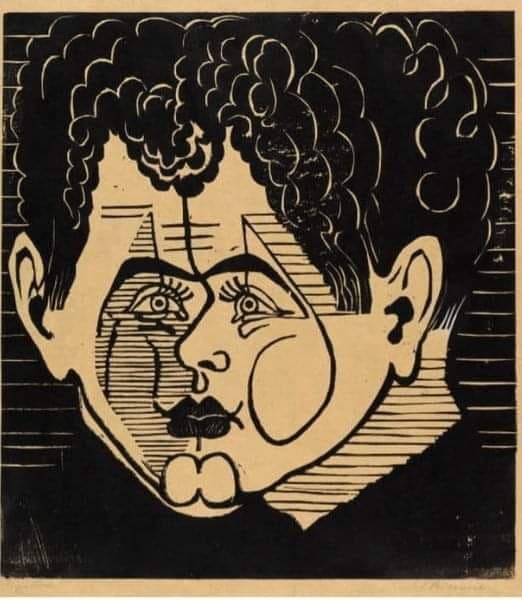 Selbstbildnis (Self-Portrait) by Karl Schmidt-Rottluff (1919)