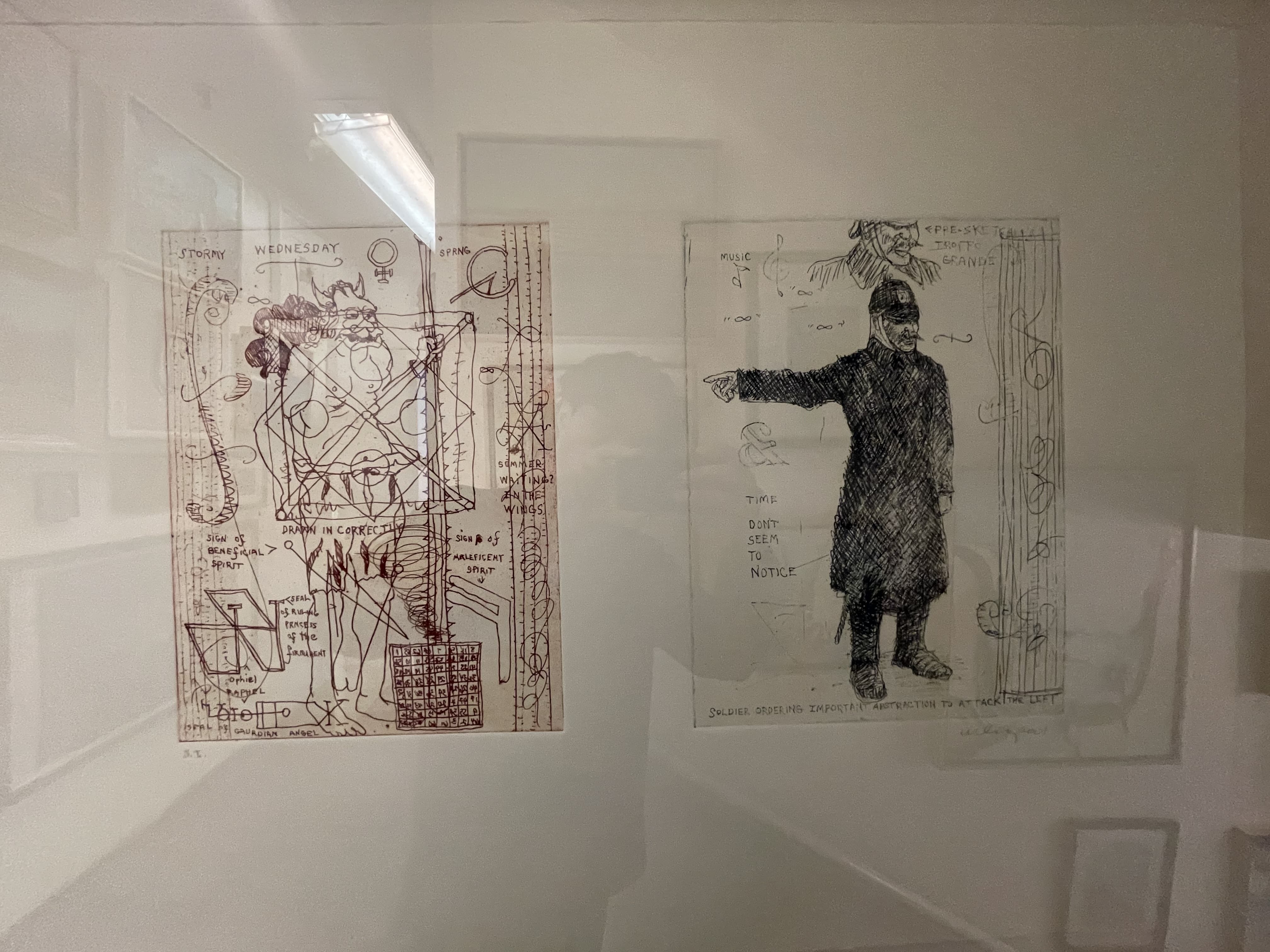 Soldier Ordering Important Abstraction to Attack the Left (and Diagrammatic Drawing with Text) by Marcel Duchamp (1914)