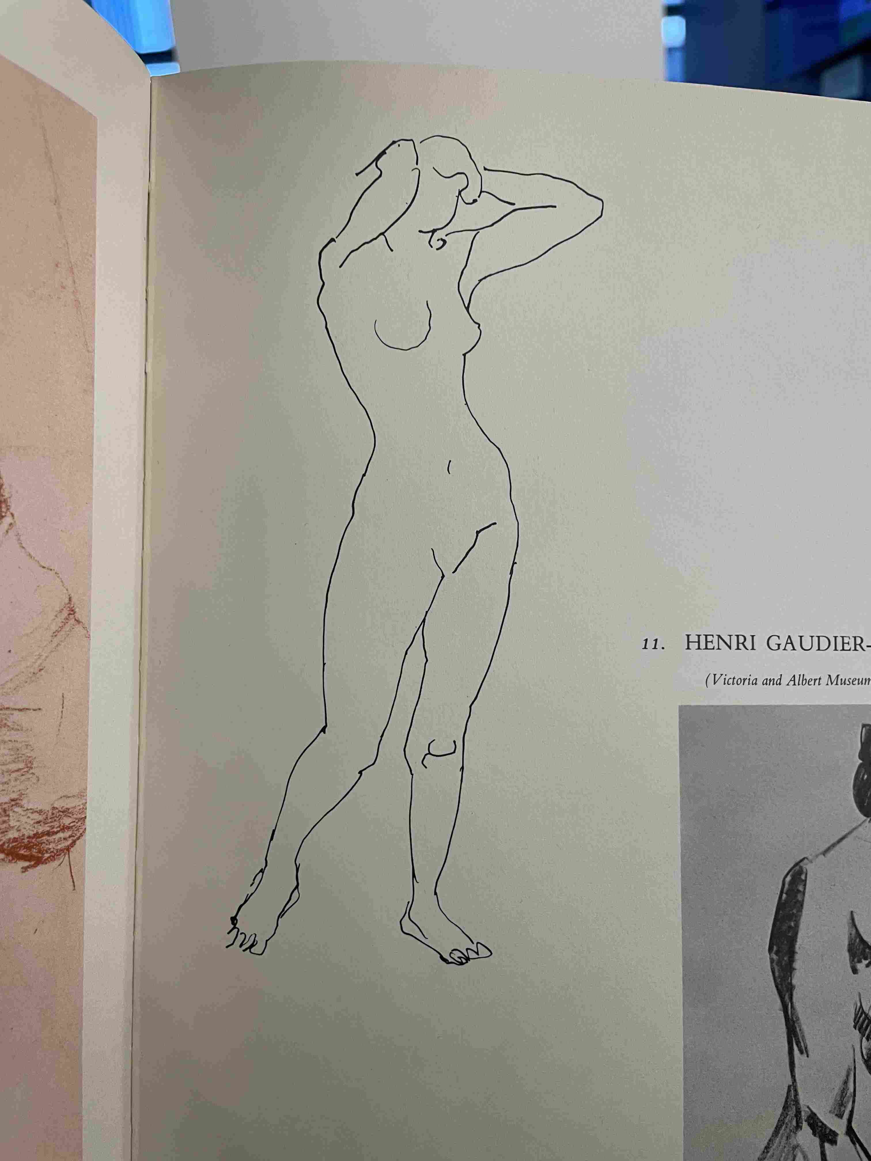 Standing Female Nude with Arms Raised by Henri Gaudier-Brzeska (c. 1913)