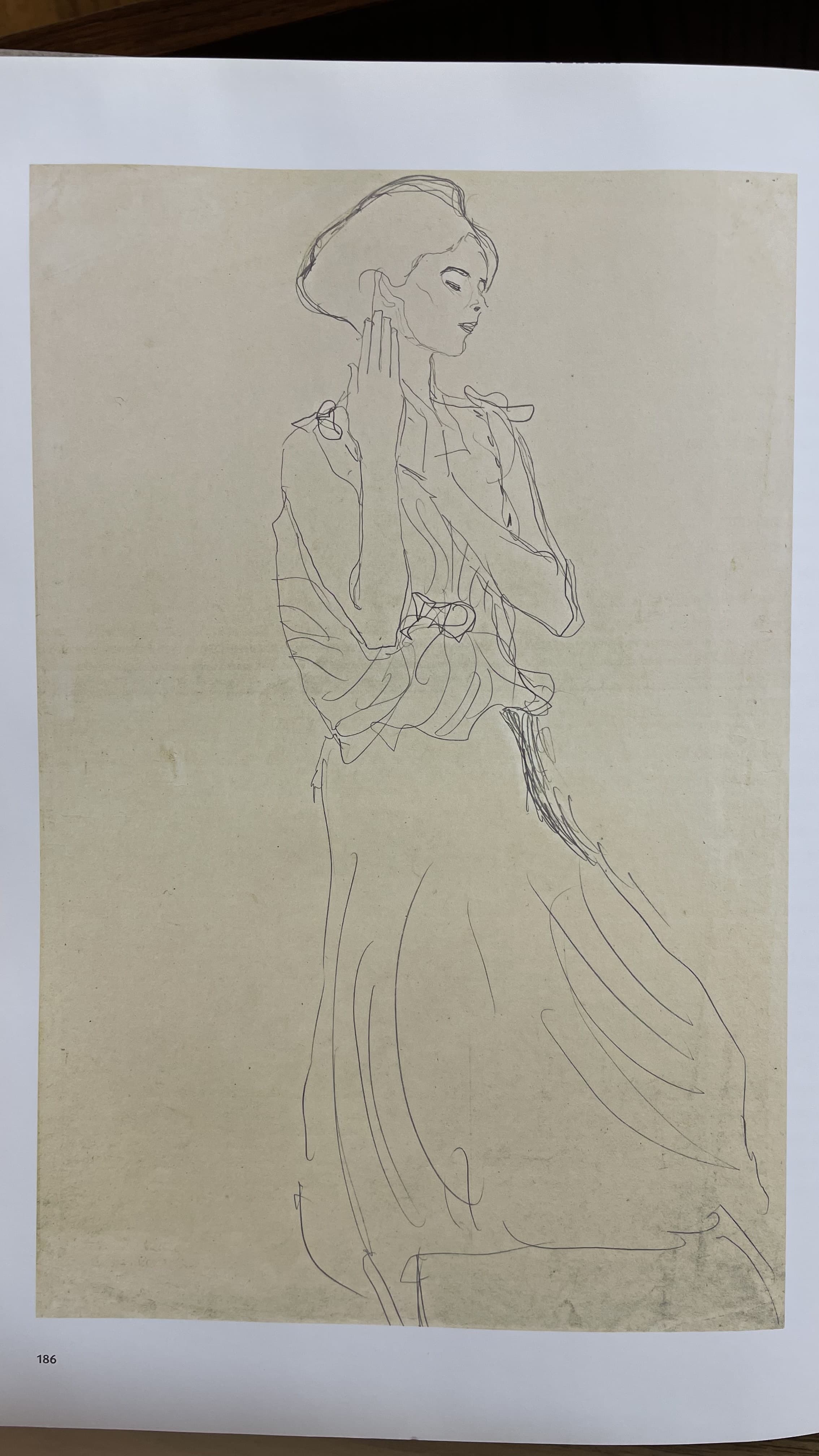 Stehende Frau mit den Händen am Gesicht by Gustav Klimt (c. 1908-1910)