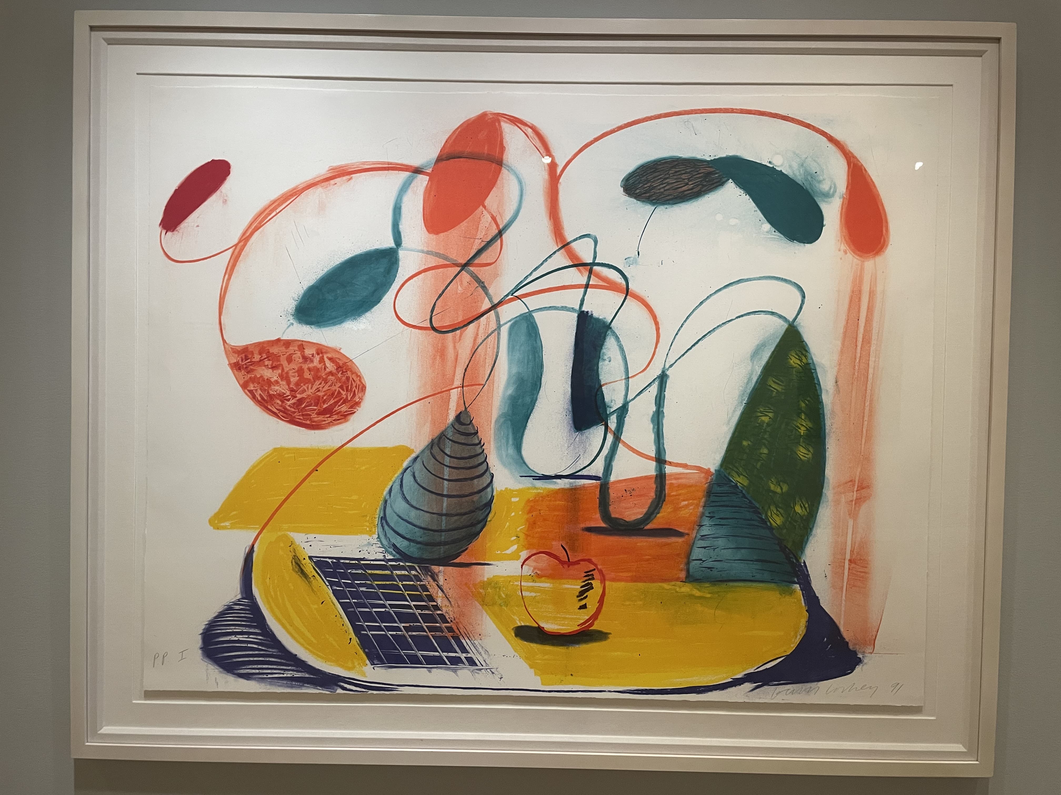 Still Life with Apple and Guitar by David Hockney (1991)
